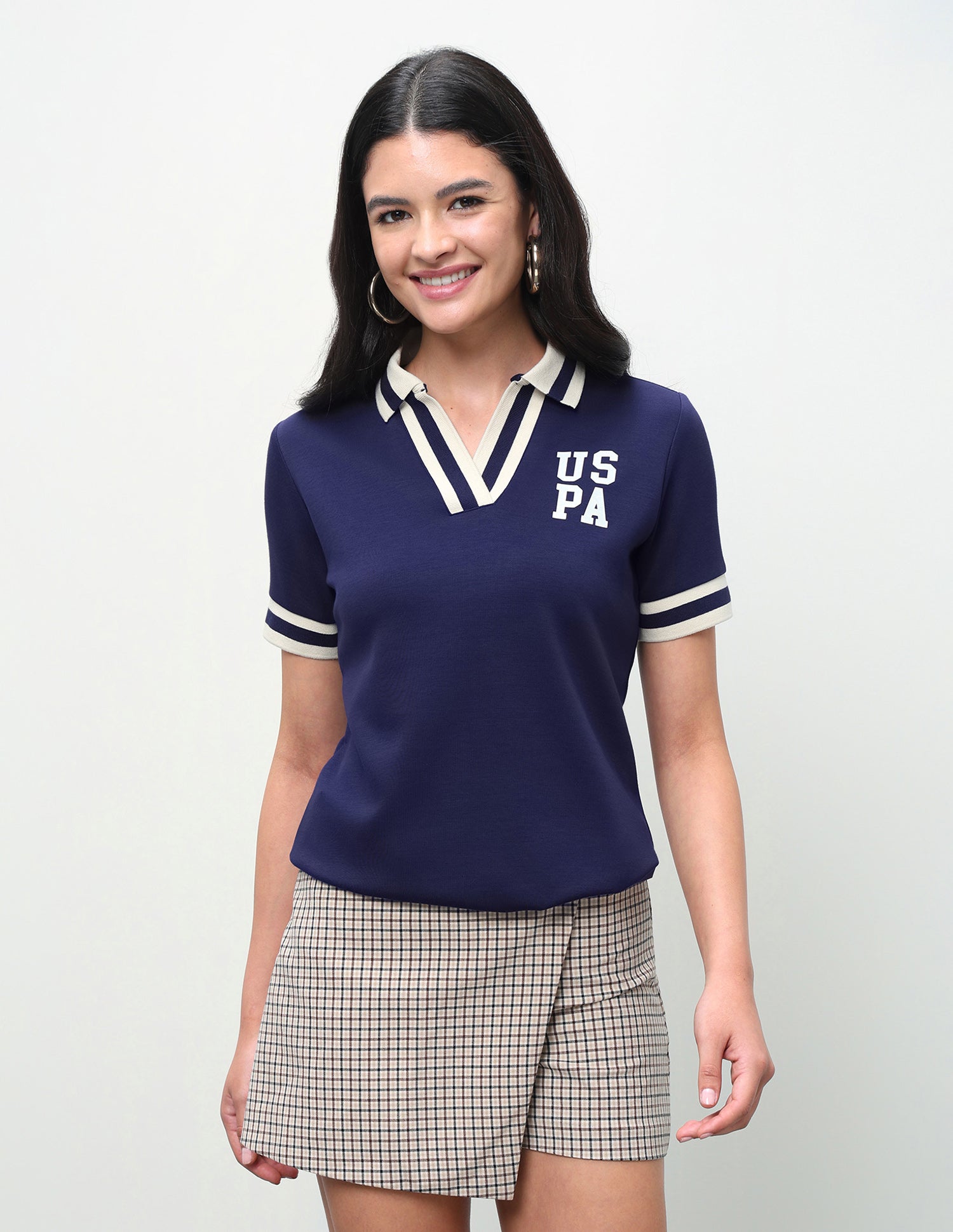 Solid Regular Fit Polo Shirt Dark Blue - U.S. Polo Assn. India | Large