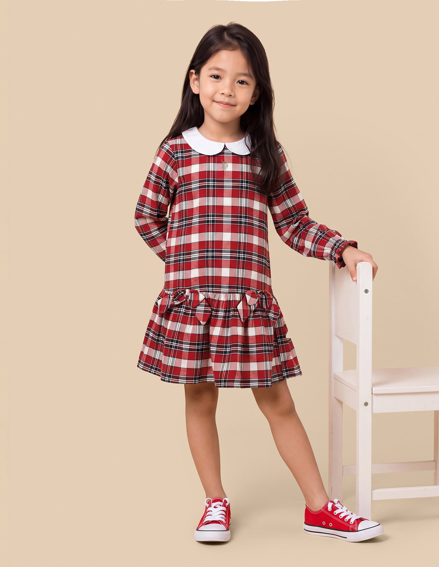 Checked Relaxed Fit Princess Line Dress Red - U.S. Polo Assn. India | Large