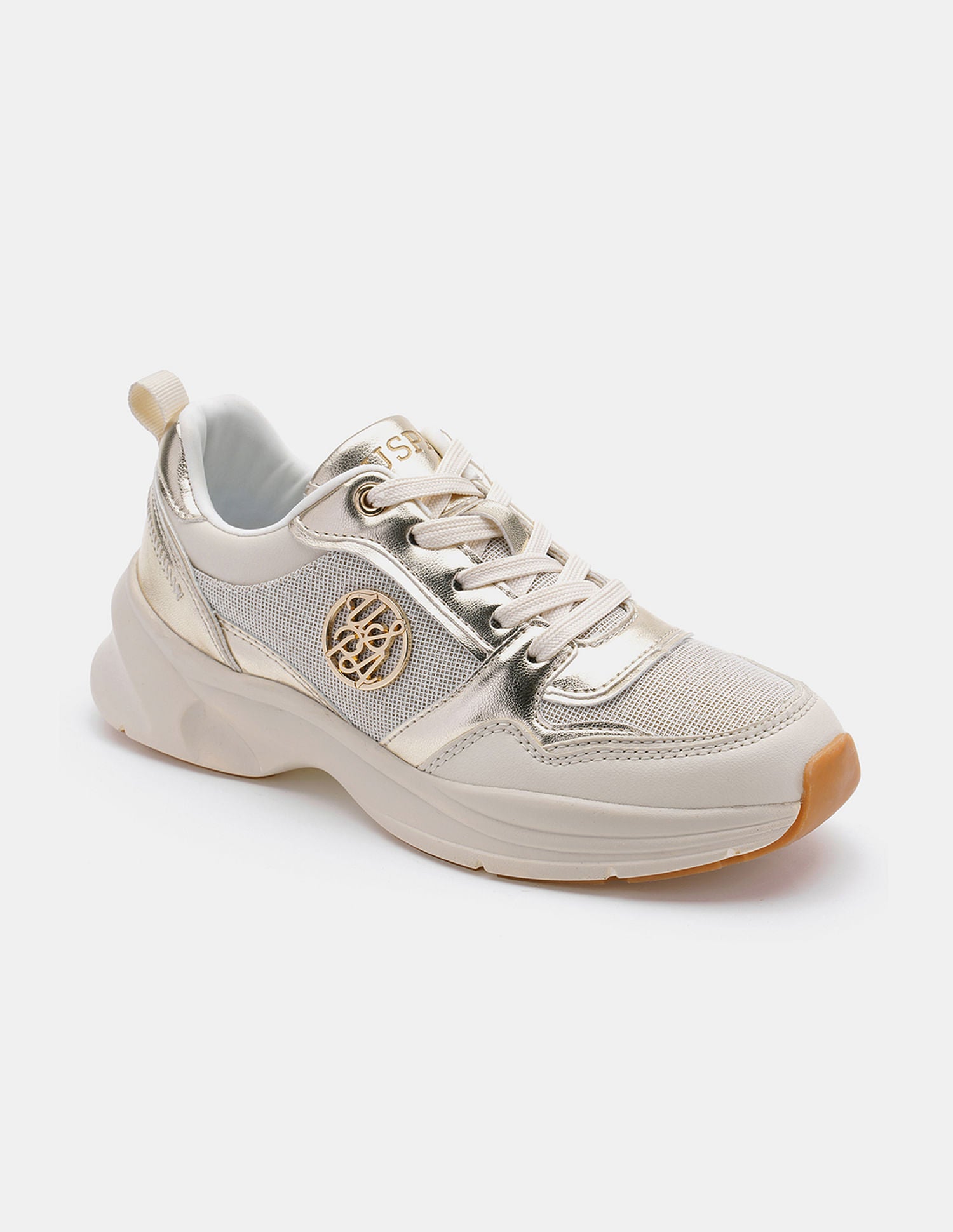 Women Round Toe Ginevra Sneakers Gold - U.S. POLO ASSN. | Large