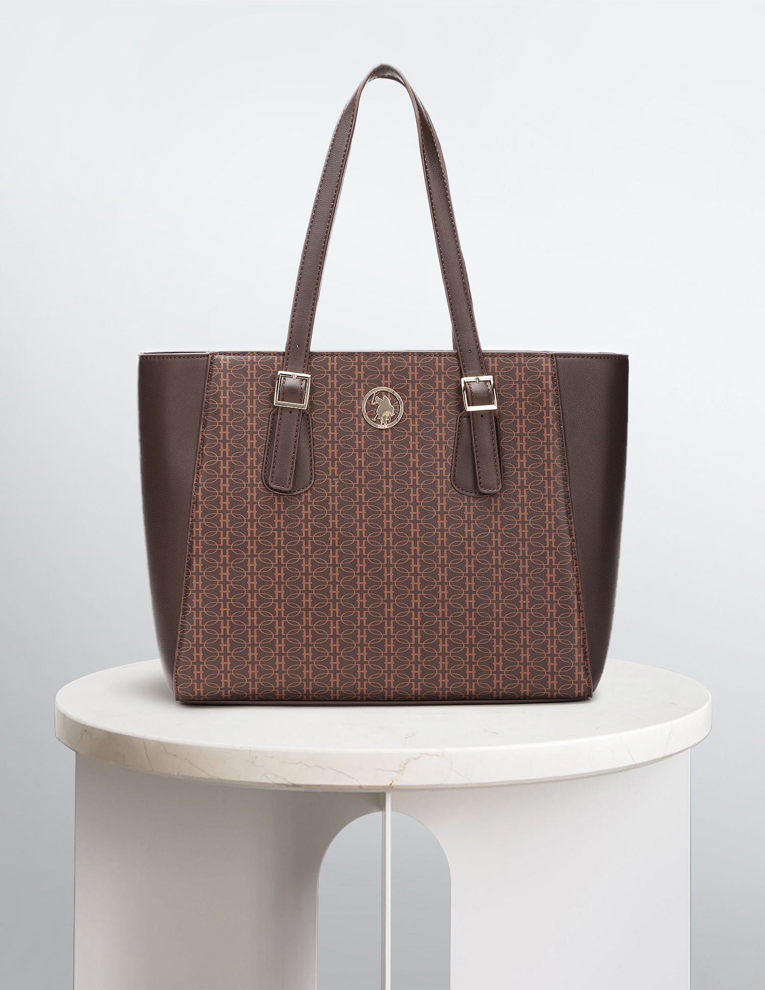 Geometric Print Panelled Tote Bag