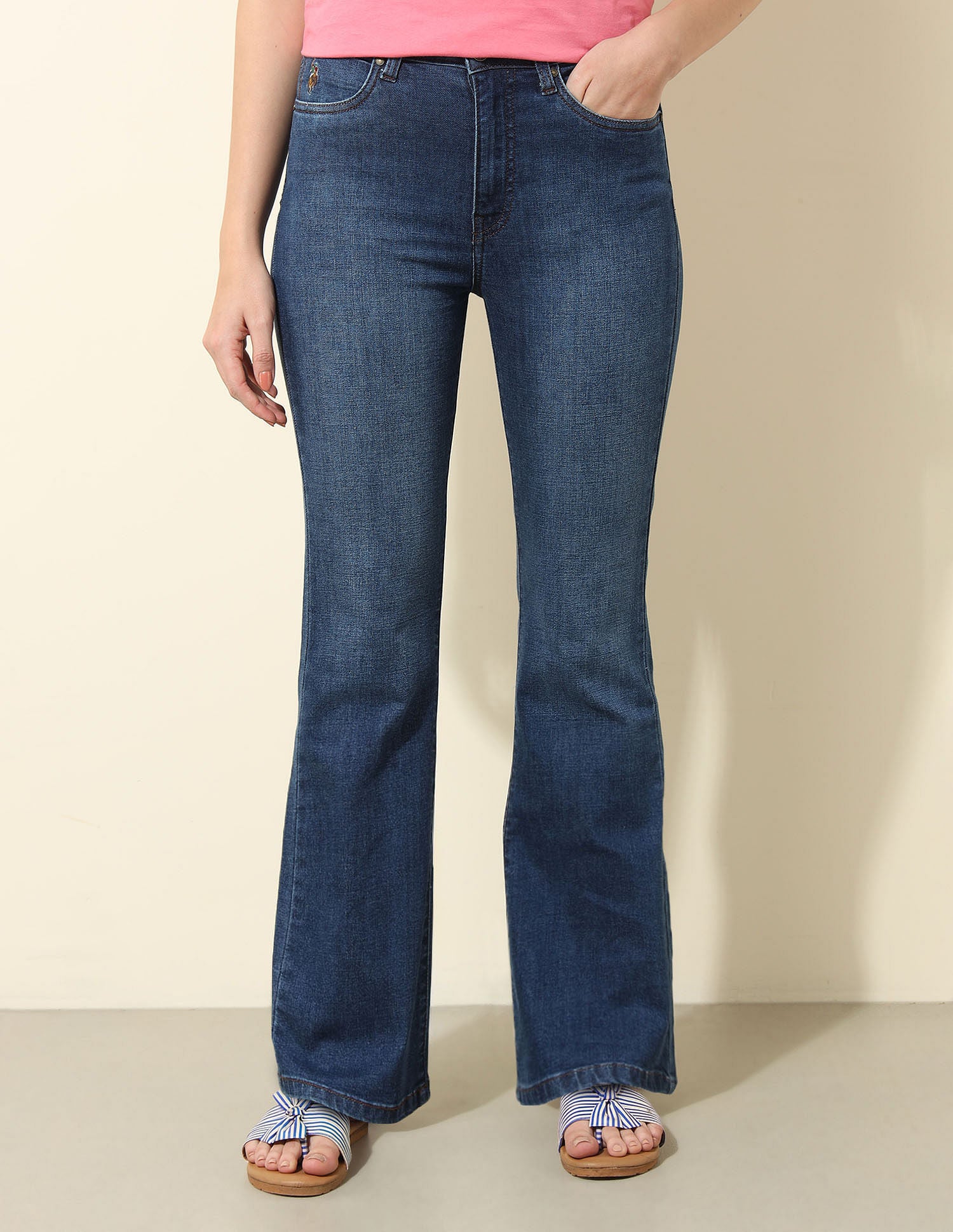 High Rise Bootcut Jeans Blue - U.S. Polo Assn. India | Large