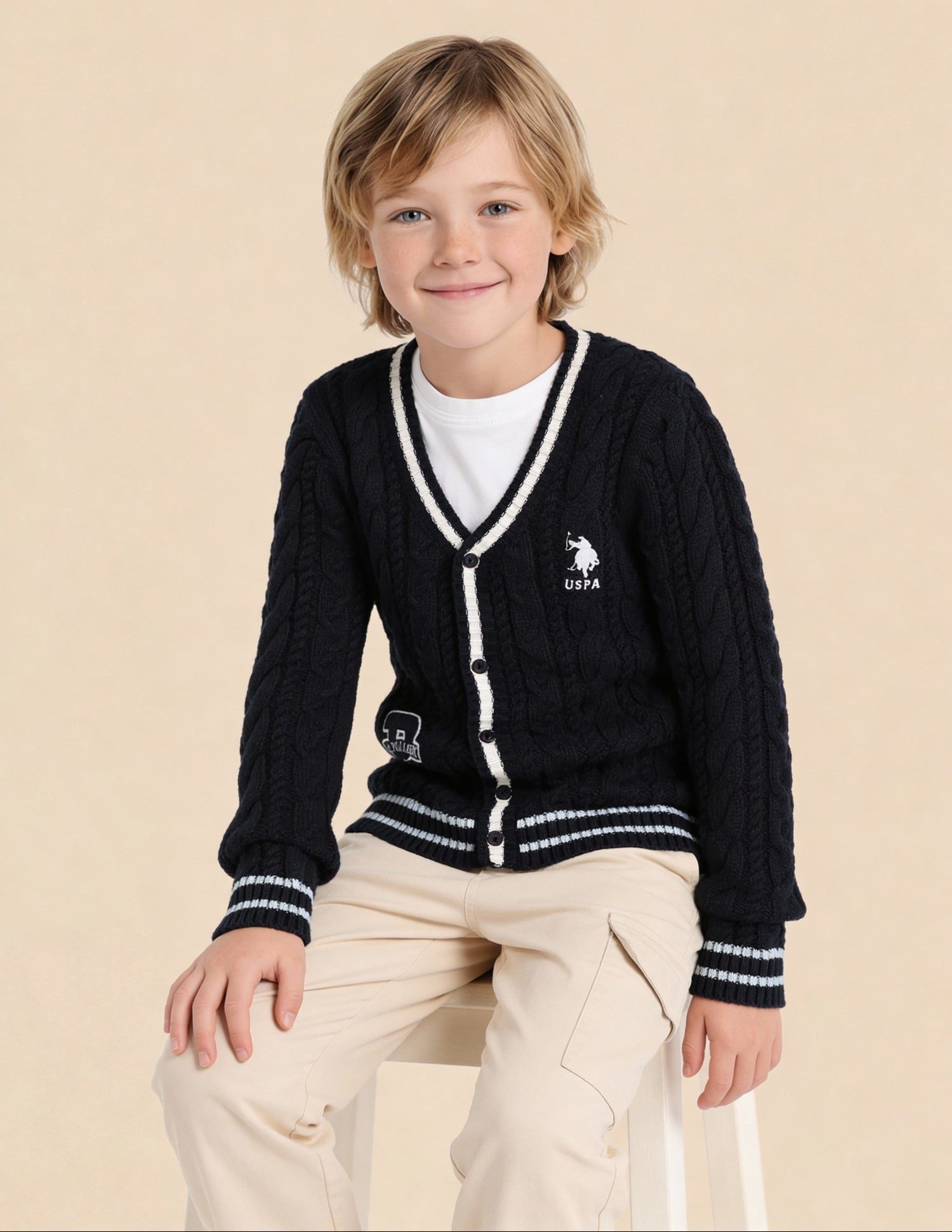 Boys Patterned Knit Regular Fit Sweater