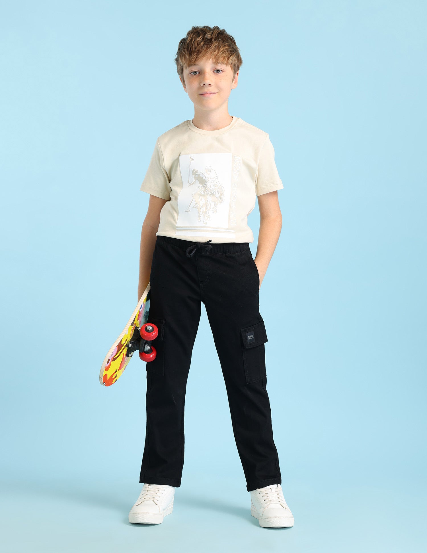 Boys Regular Fit Cargo Jeans Black - U.S. POLO ASSN. | Large