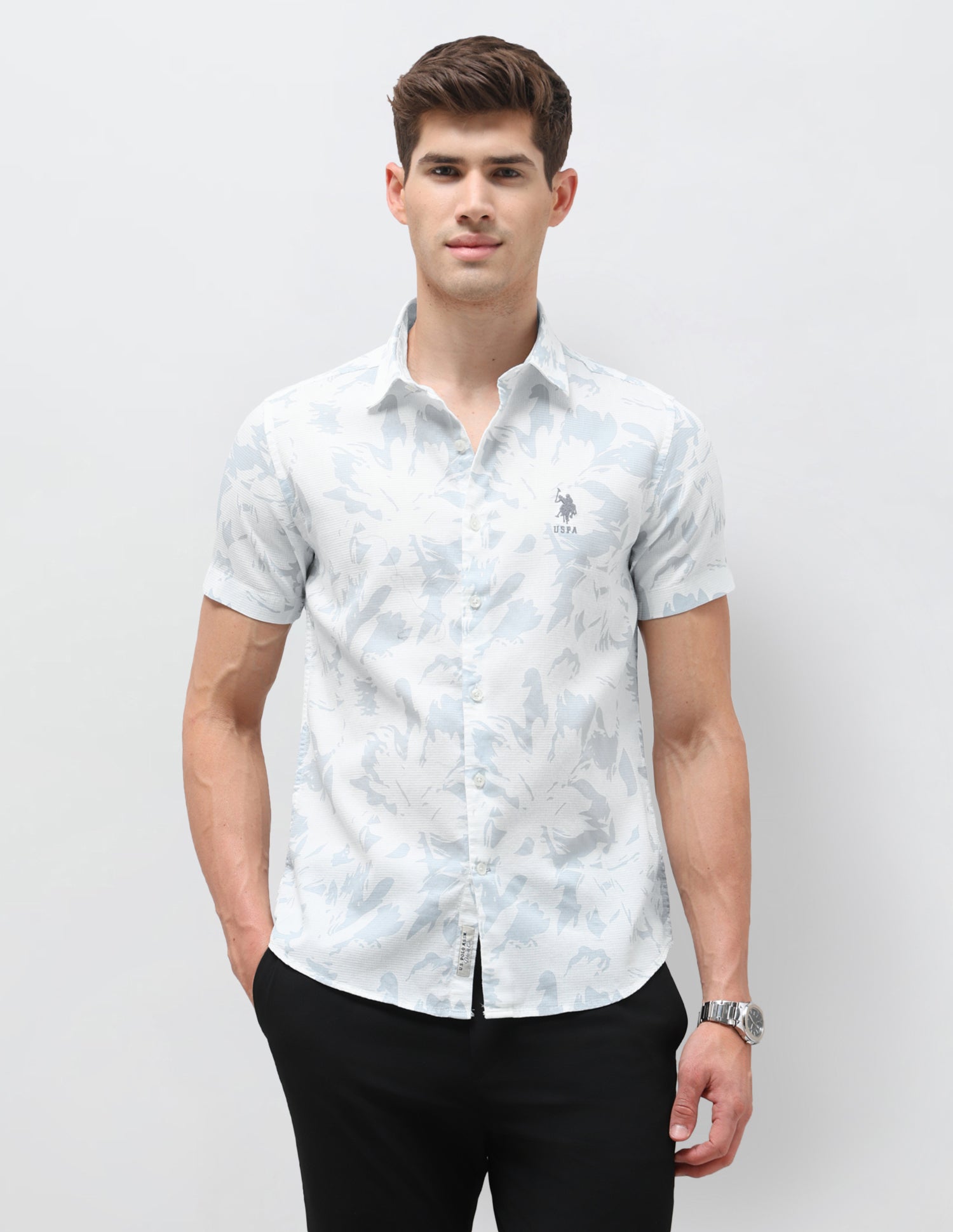 Dobby Floral Printed Shirt