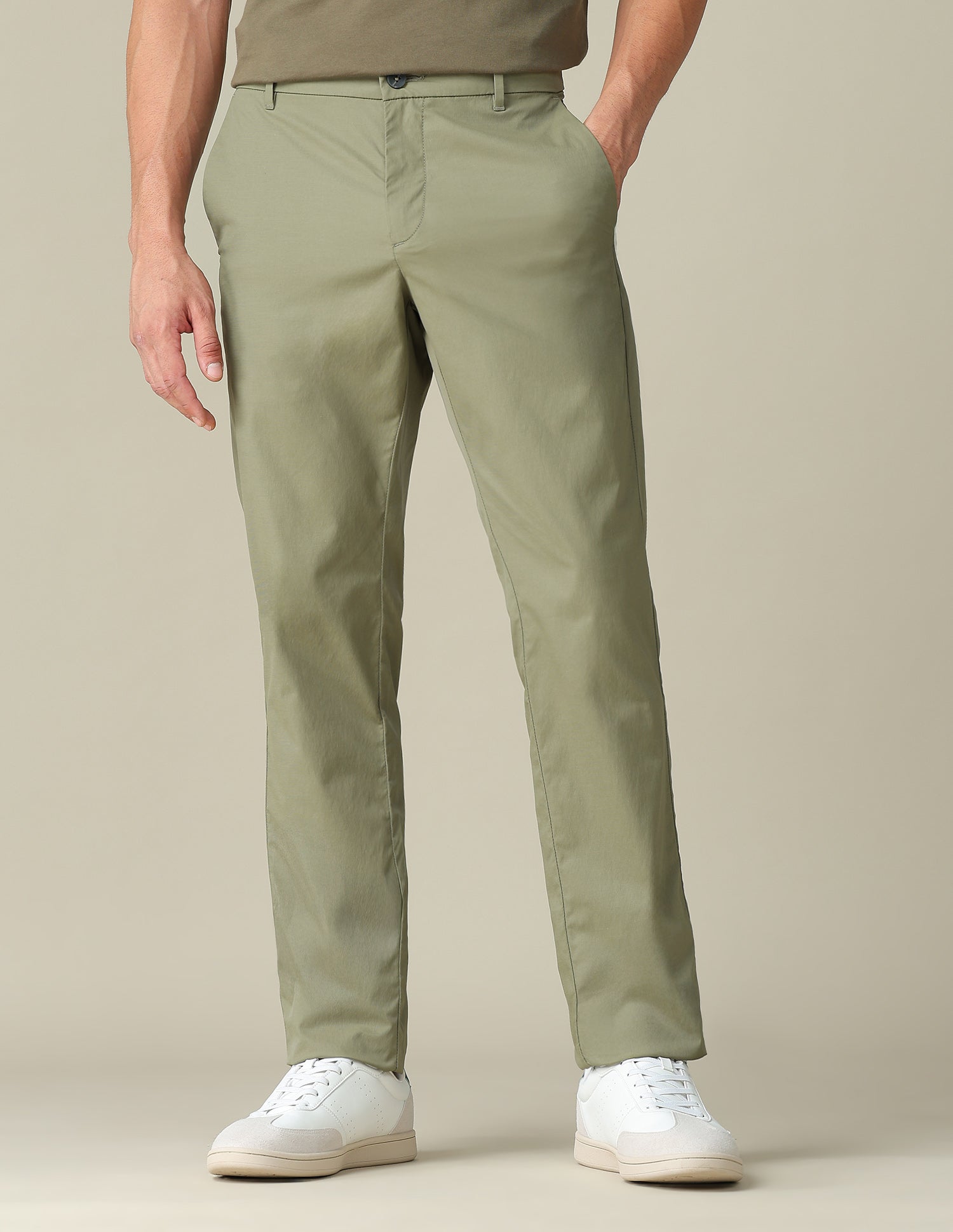 Solid Denver Slim Fit Trousers