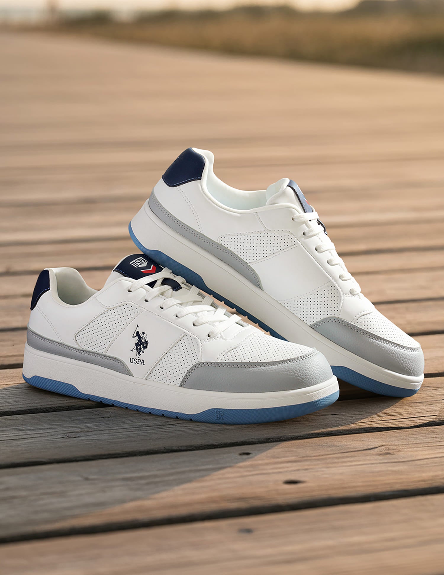 Men Simon Colour Blocked Sneakers Lt. Grey - U.S. Polo Assn. India | Large