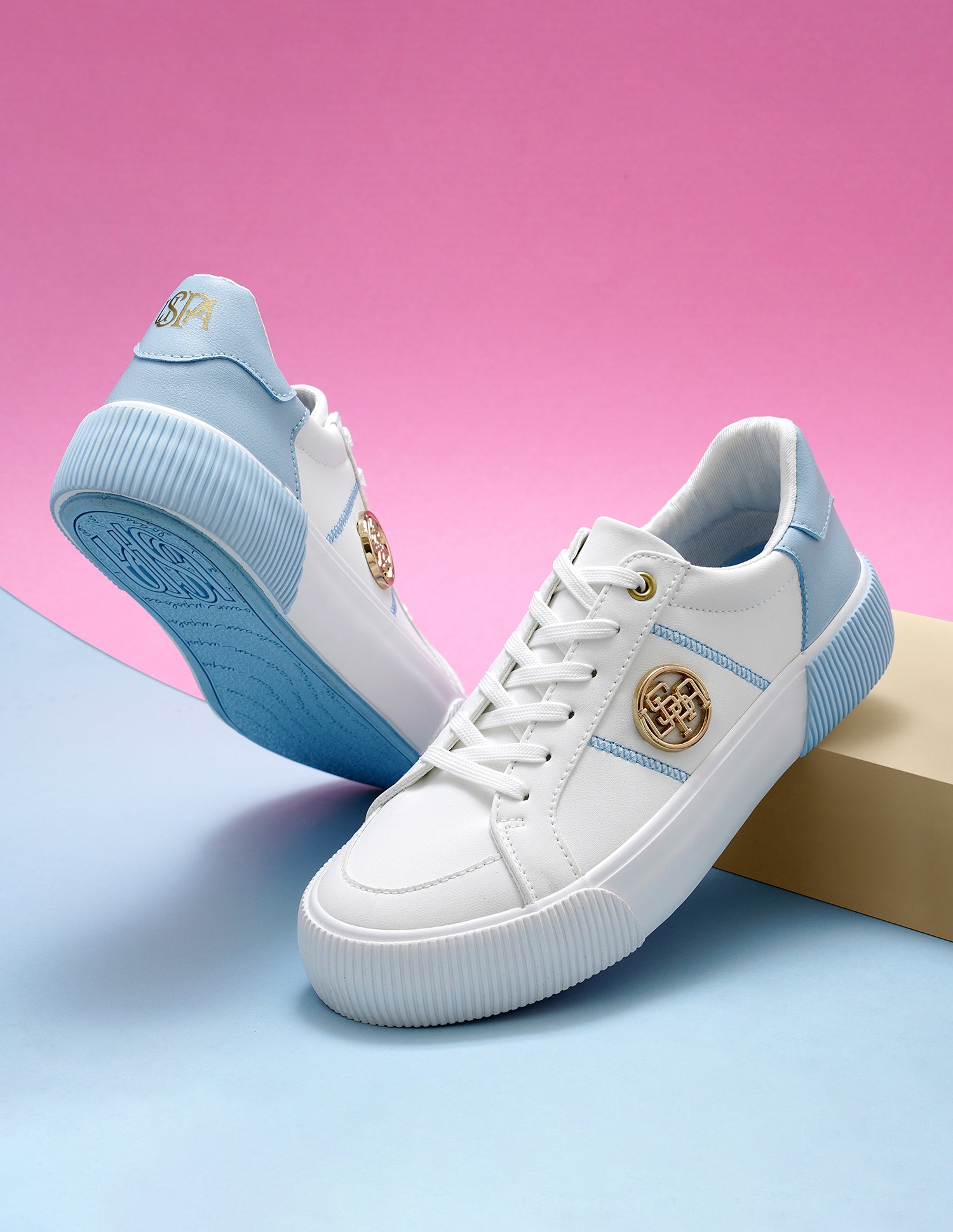 U.S. Polo Assn. Women Katy 3.0 Colourblock Sneakers with Textured Sole