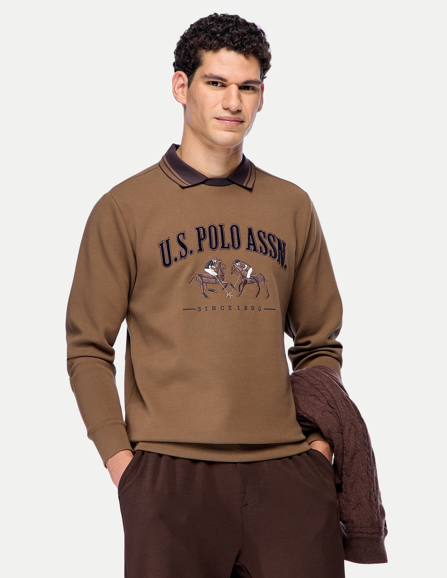 Brand Embroidered Slim Fit Sweatshirt