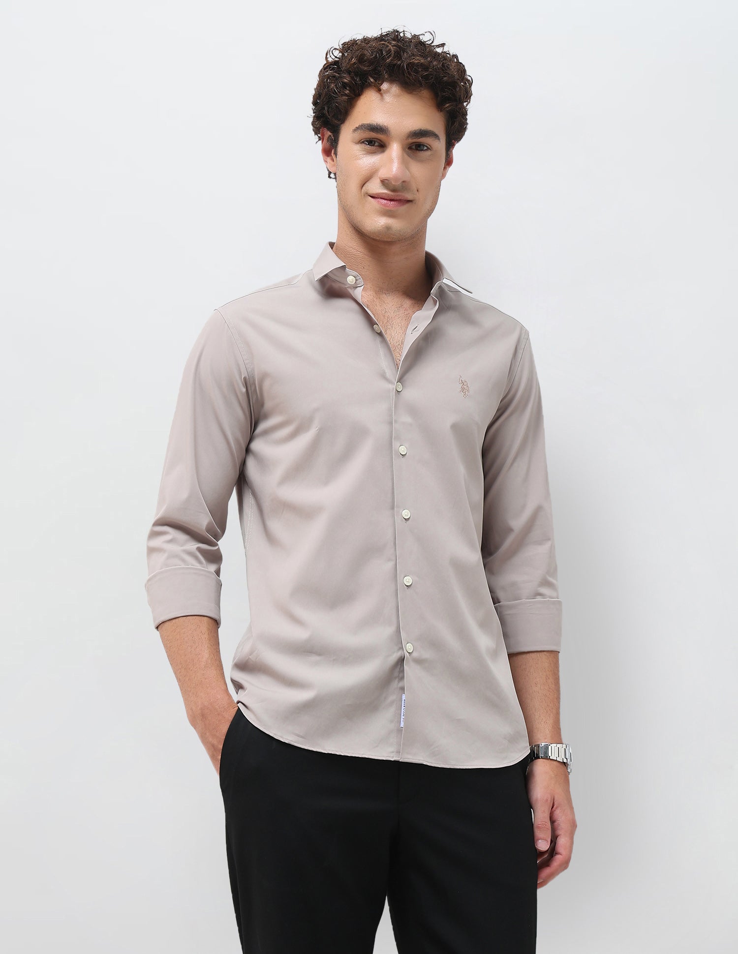 Solid Tailored Fit Shirt