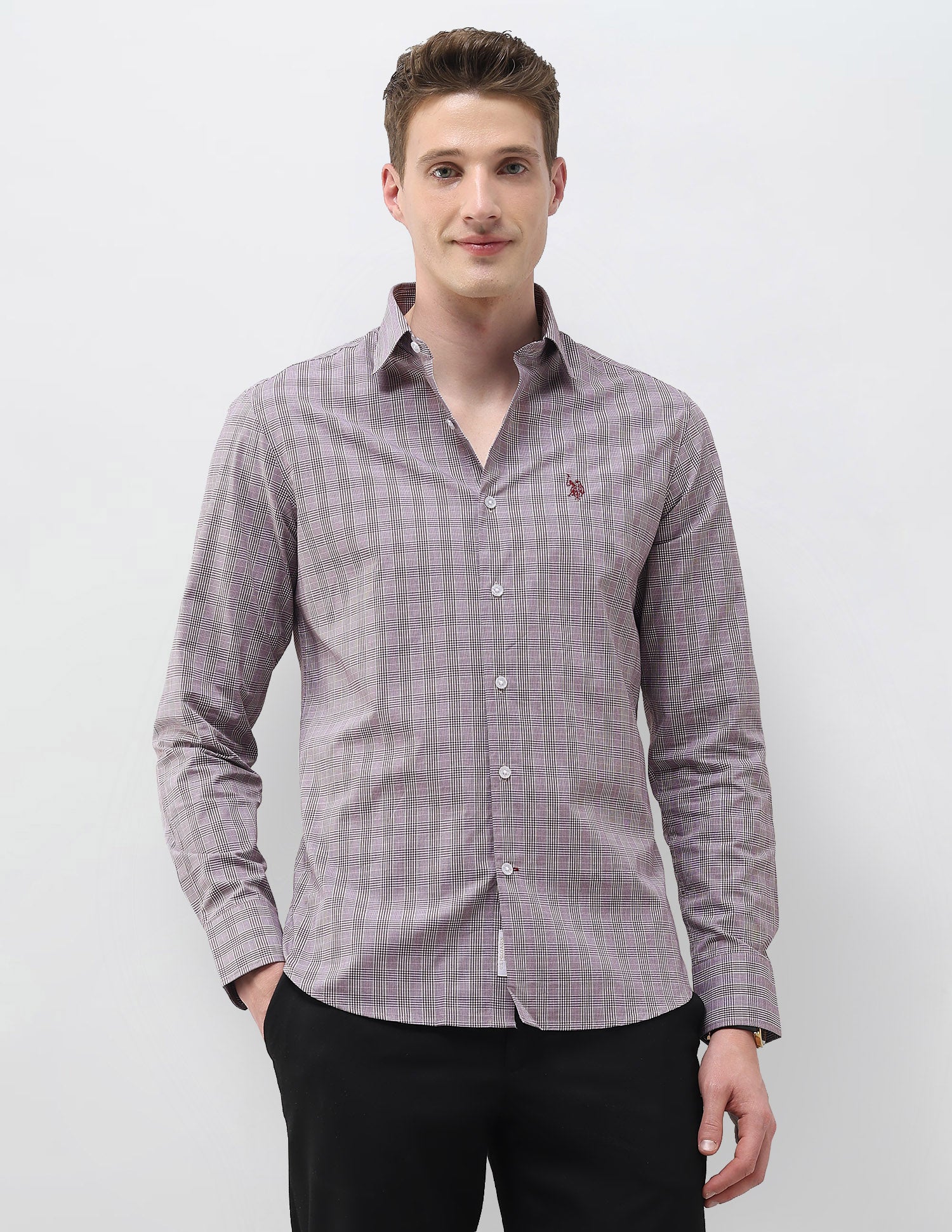 Glen Checked Tailored Fit Shirt