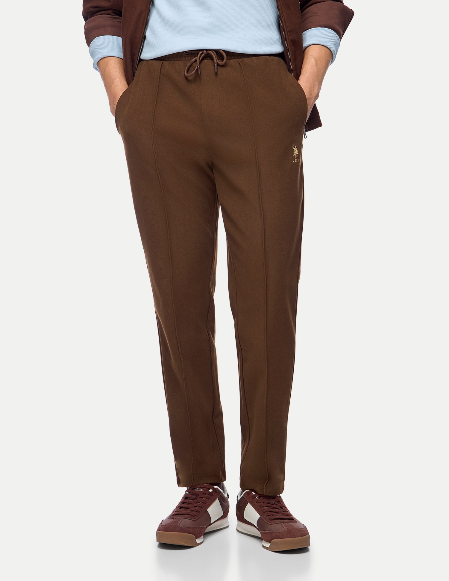 Mid Rise Regular Fit Track Pants Dark Brown - U.S. Polo Assn. India | Large