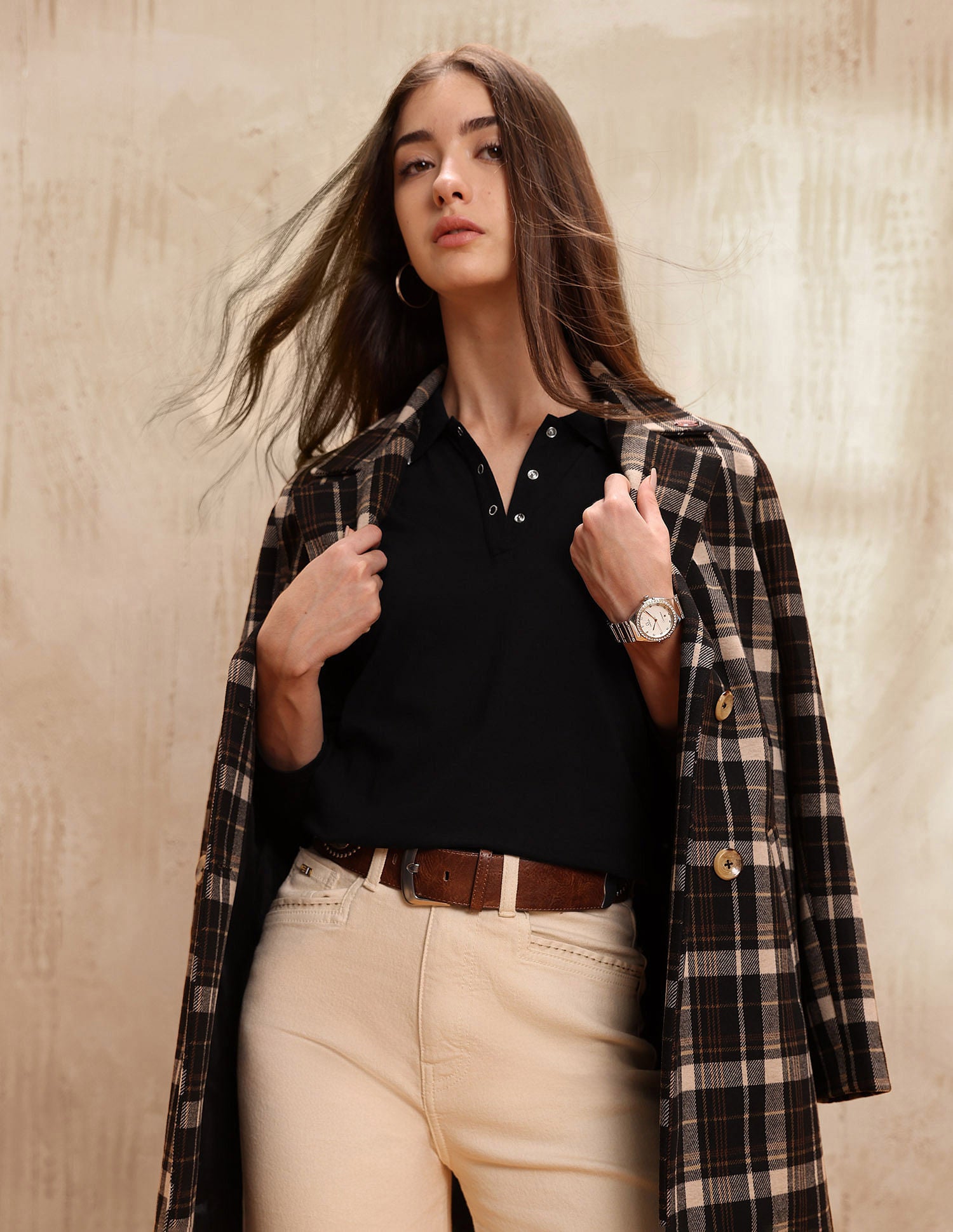 Polo Collar Cotton Tshirt With Full Sleeves