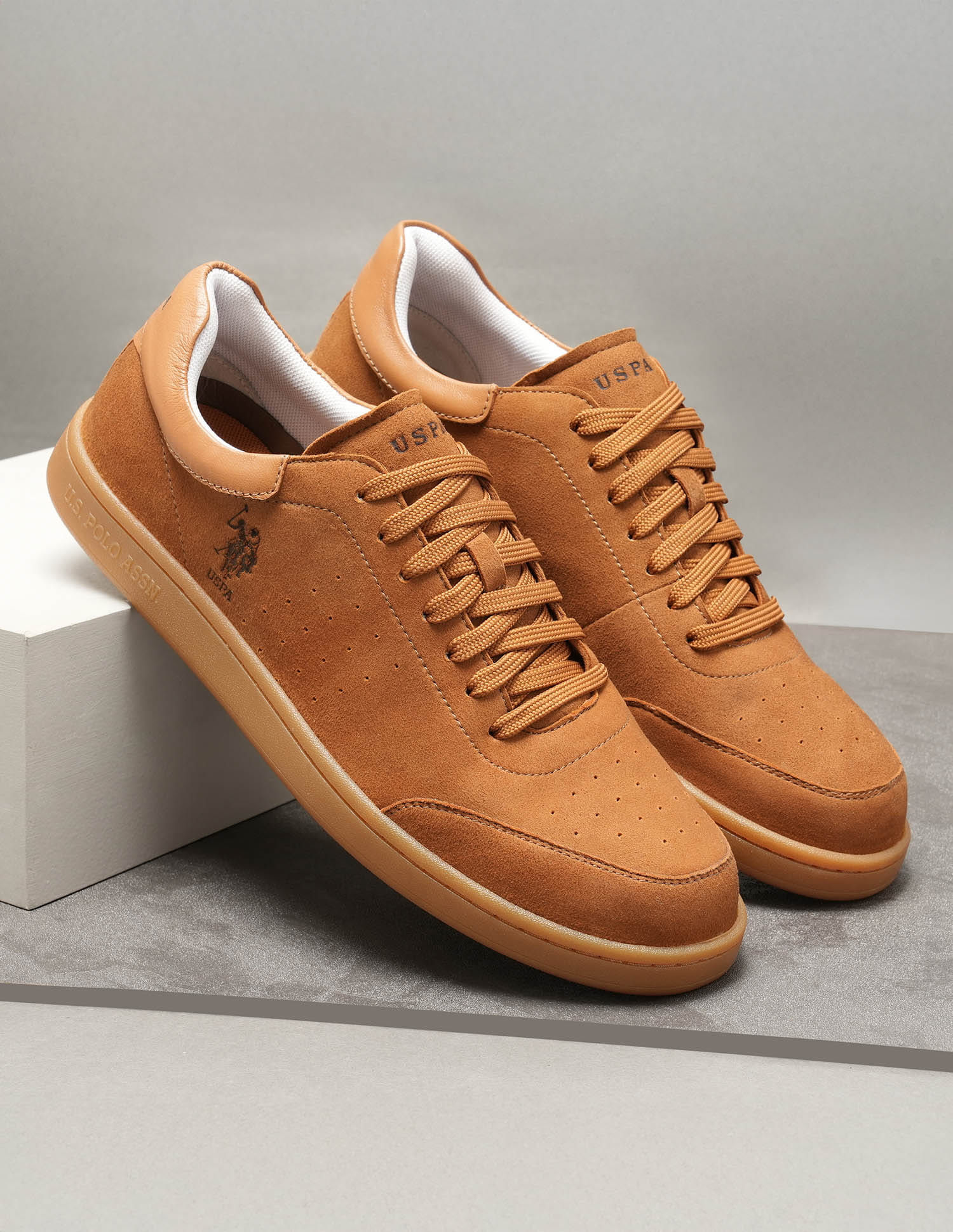 Mens Caldera Leather Sneakers Tan - U.S. Polo Assn. India | Large