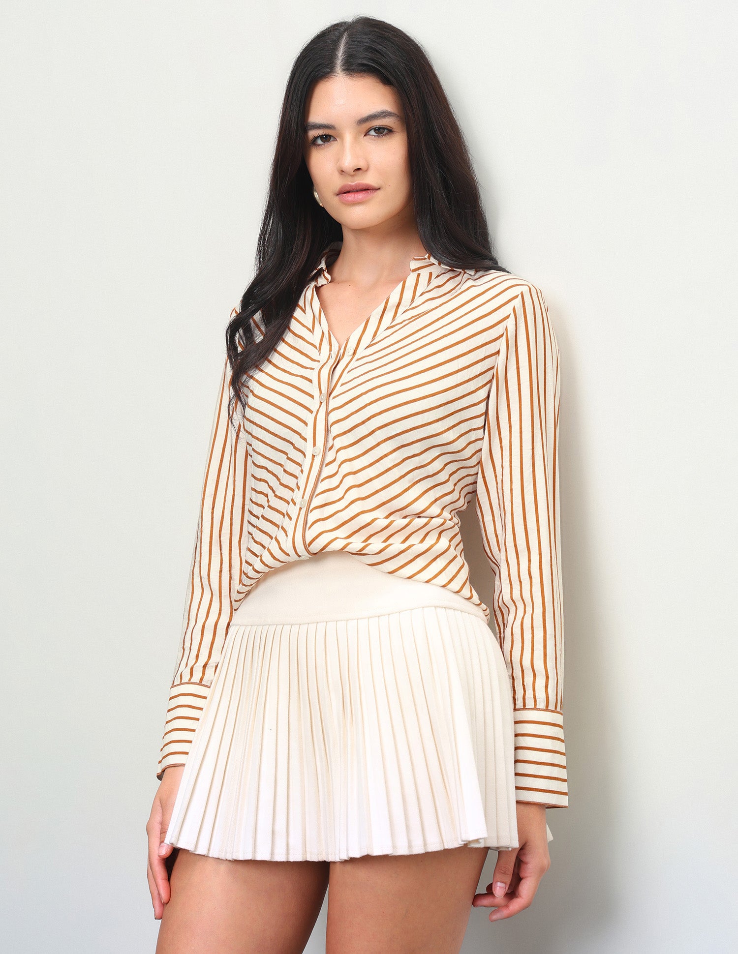 Diagonal Striped Regular Fit Shirt