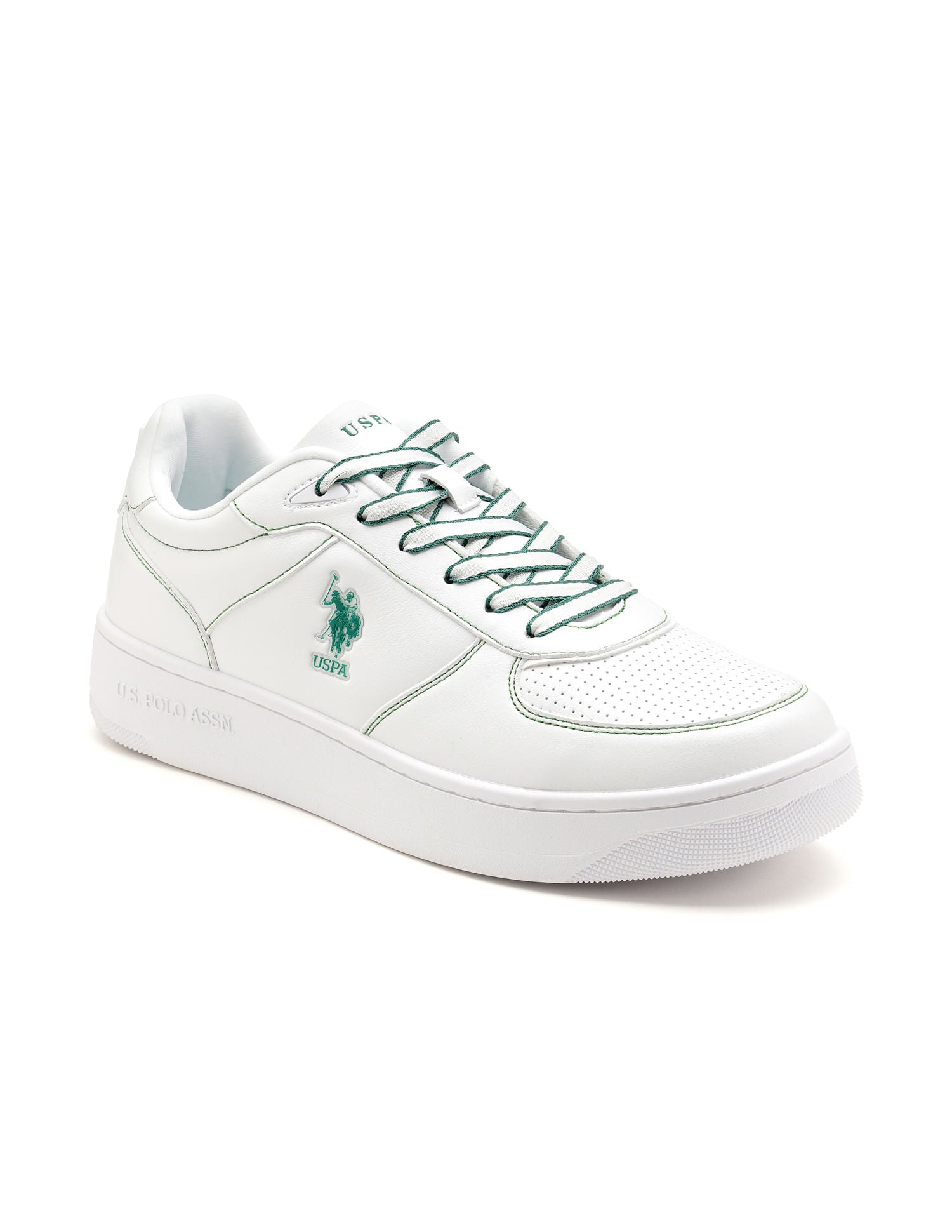 Men Kodiak White Retro Court Sneakers White - U.S. Polo Assn. India | Large
