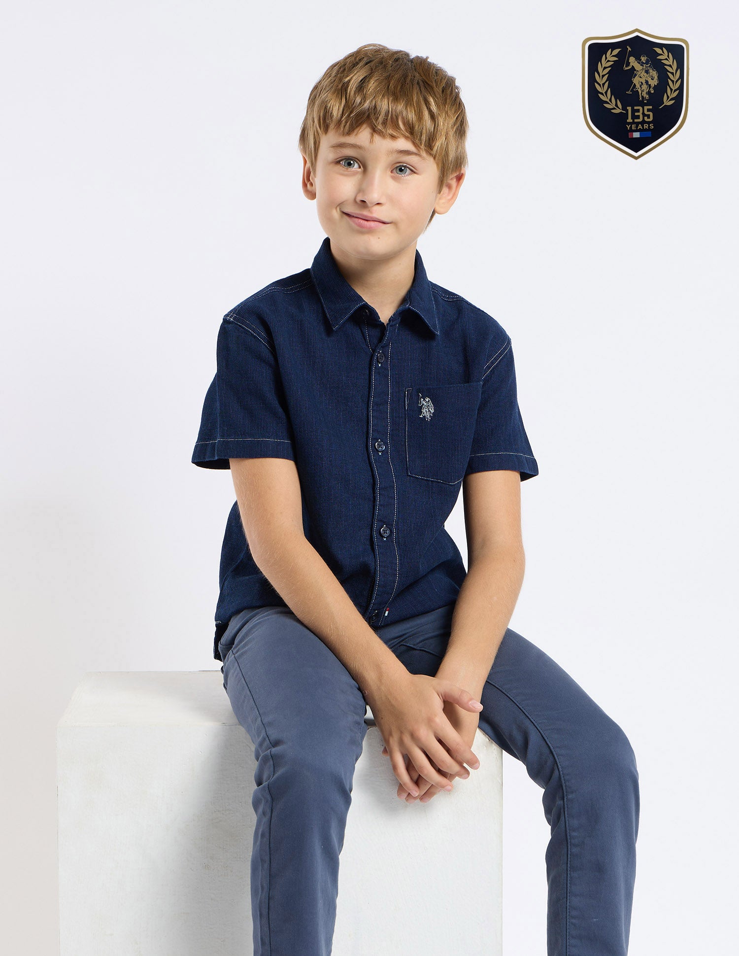 Boys Boxy Fit Solid Shirt