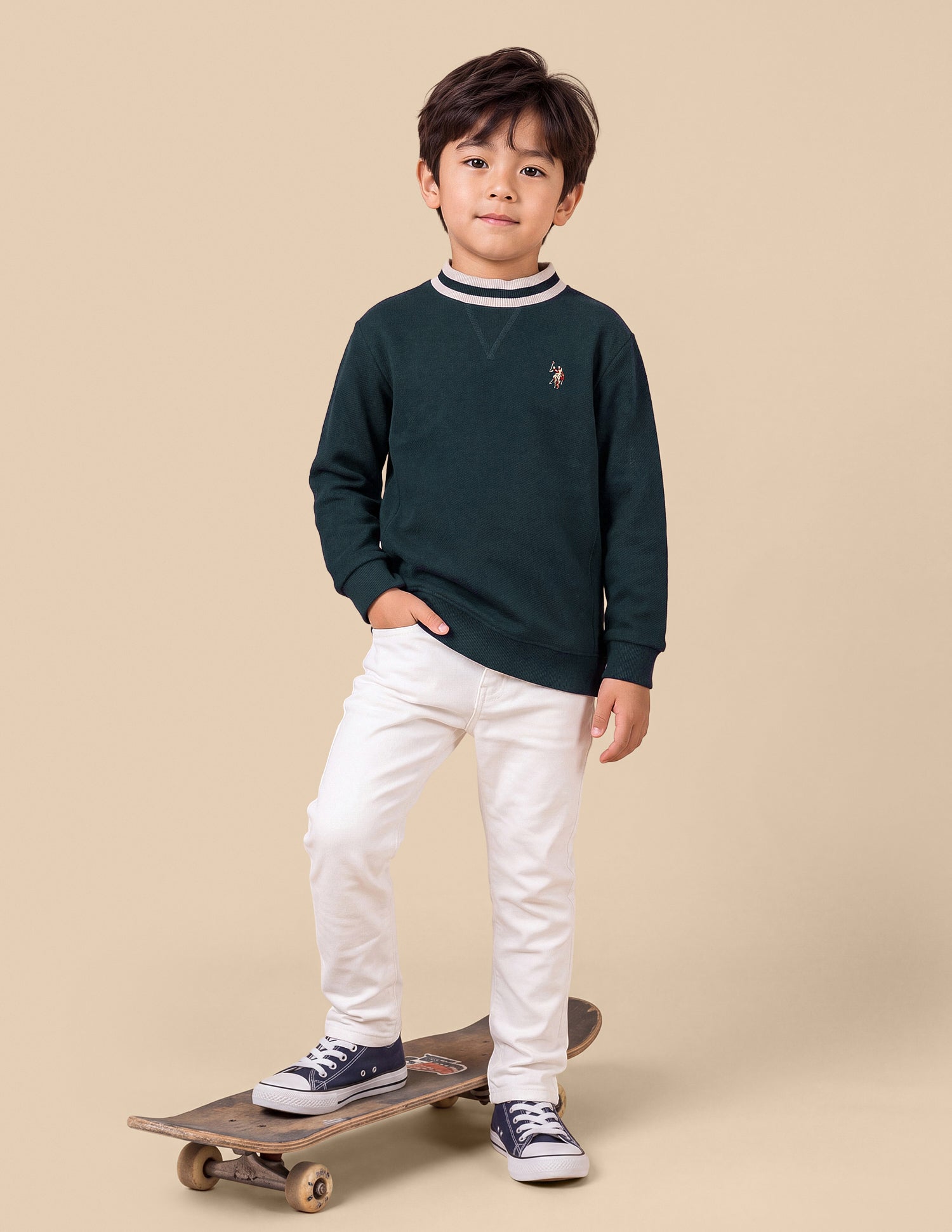 Solid Regular Fit Sweatshirt Navy - U.S. Polo Assn. India | Large