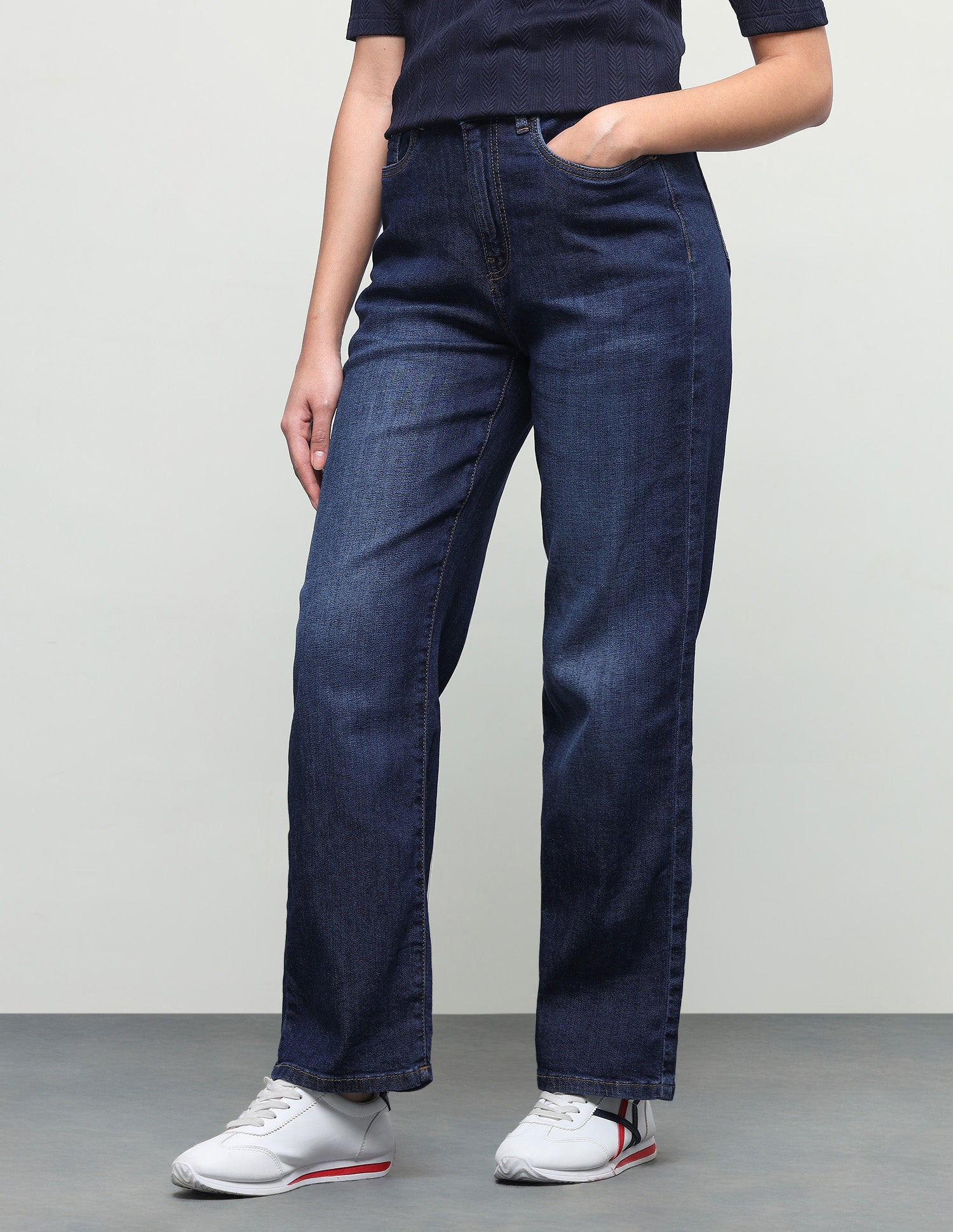 Straight Fit Blue Jeans