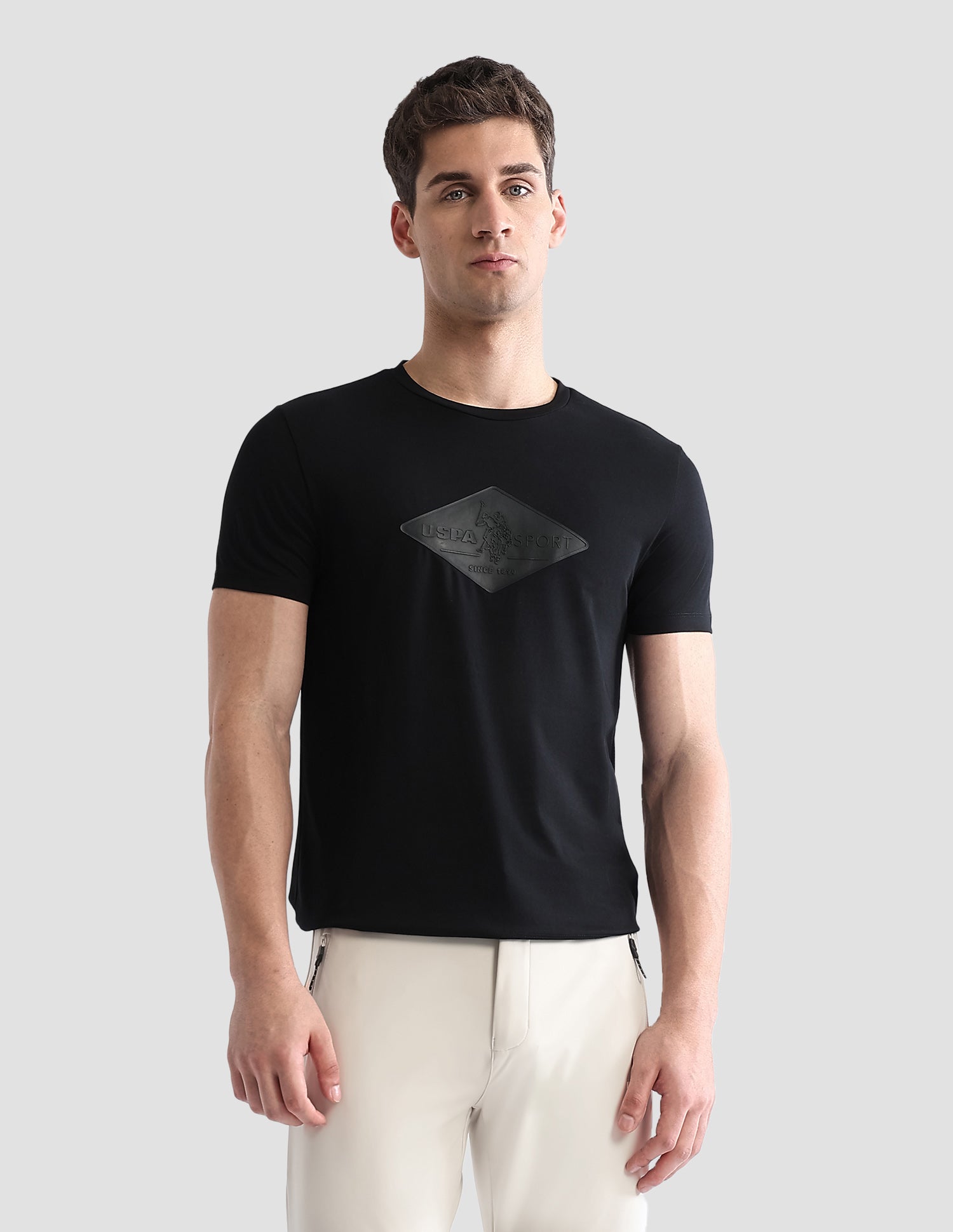 Brand Embossed Regular Fit Active T-Shirt