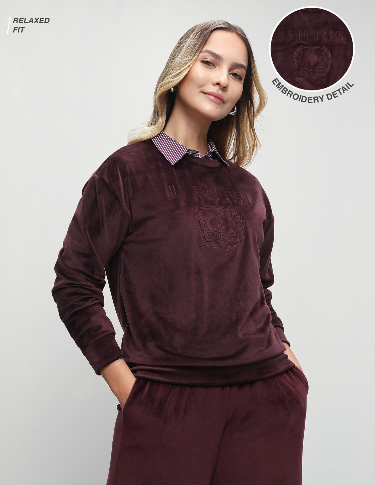 Brand Embroidered Relaxed Fit Sweatshirt