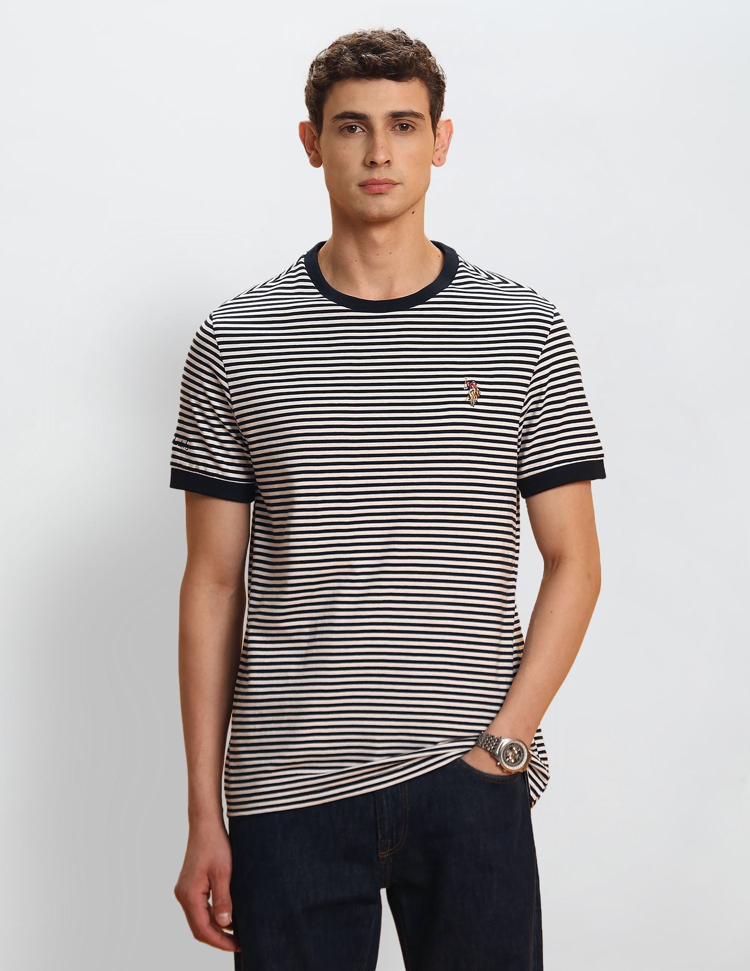 Horizontal Striped Legend Of Horseshoe T-Shirt