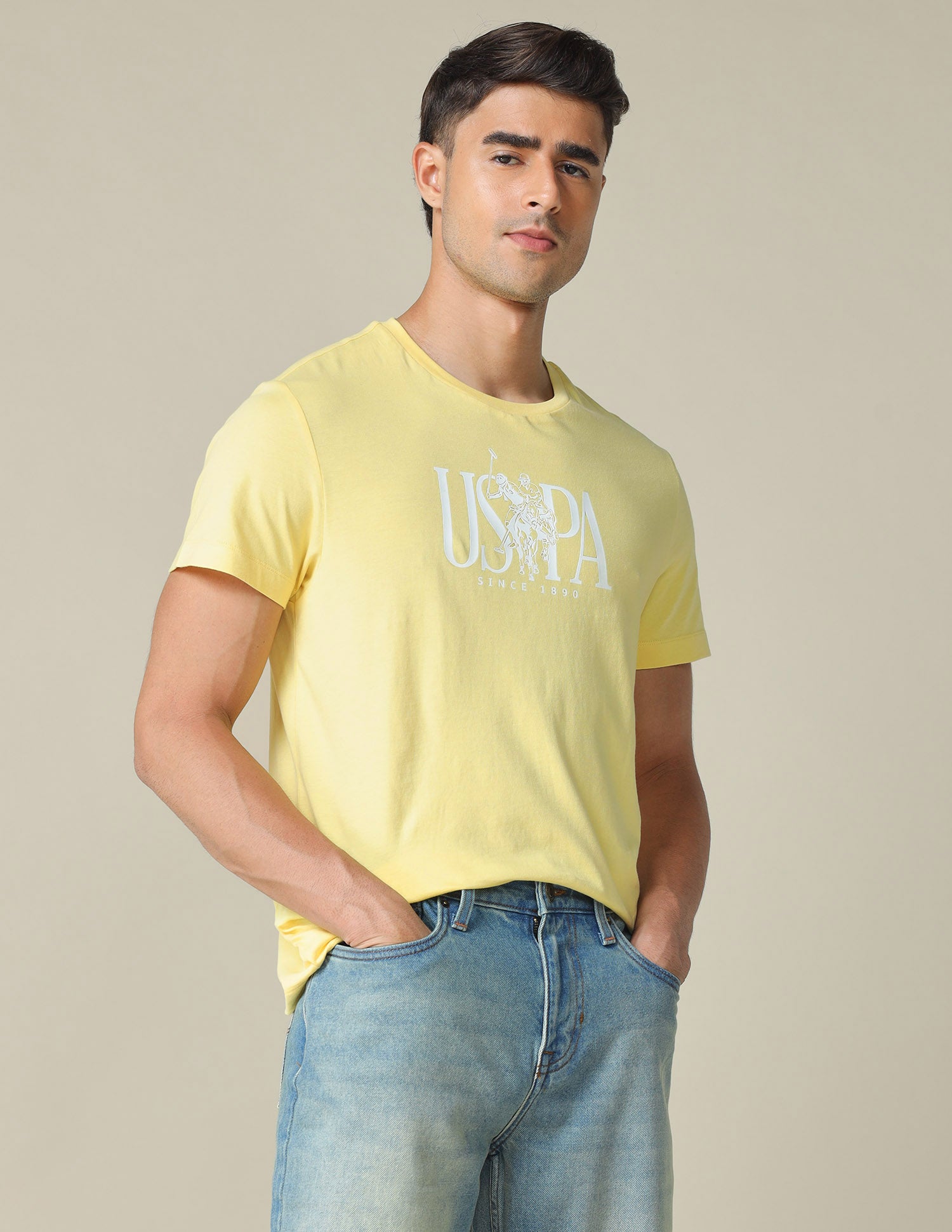 Brand Printed Regular Fit T- Shirt
