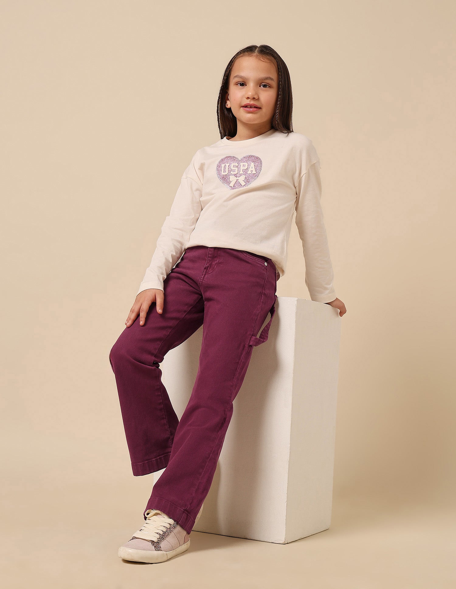 Girls Mid Rise Bootcut Jeans