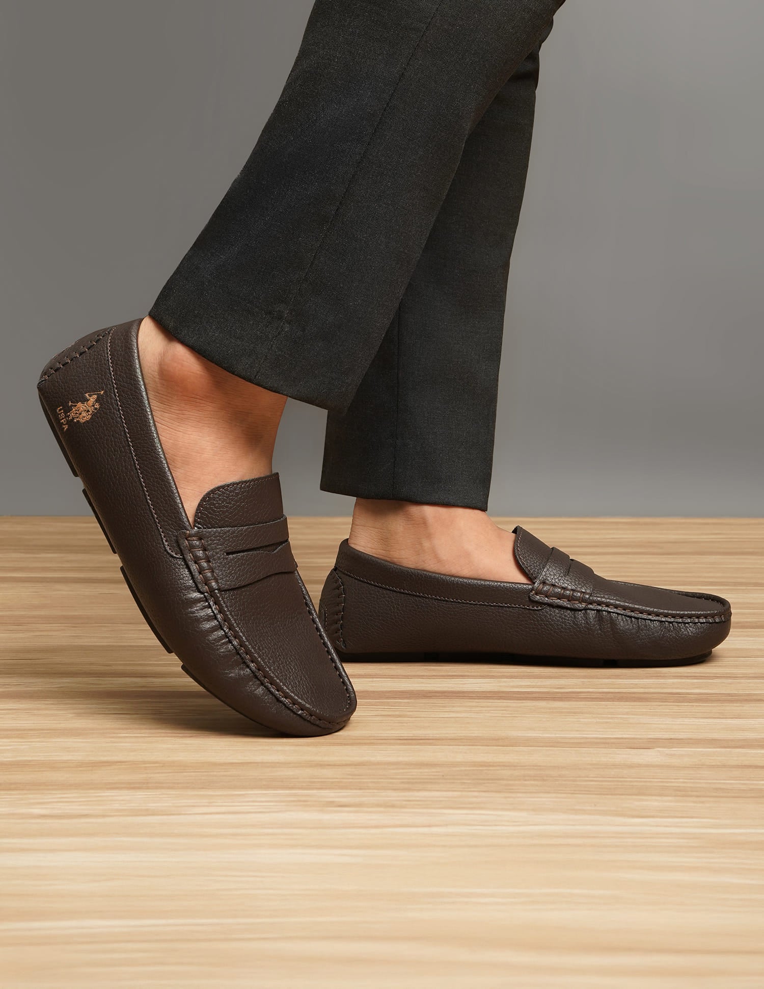 Men Kiger 2.0 Textured Loafers Brown - U.S. Polo Assn. India | Large