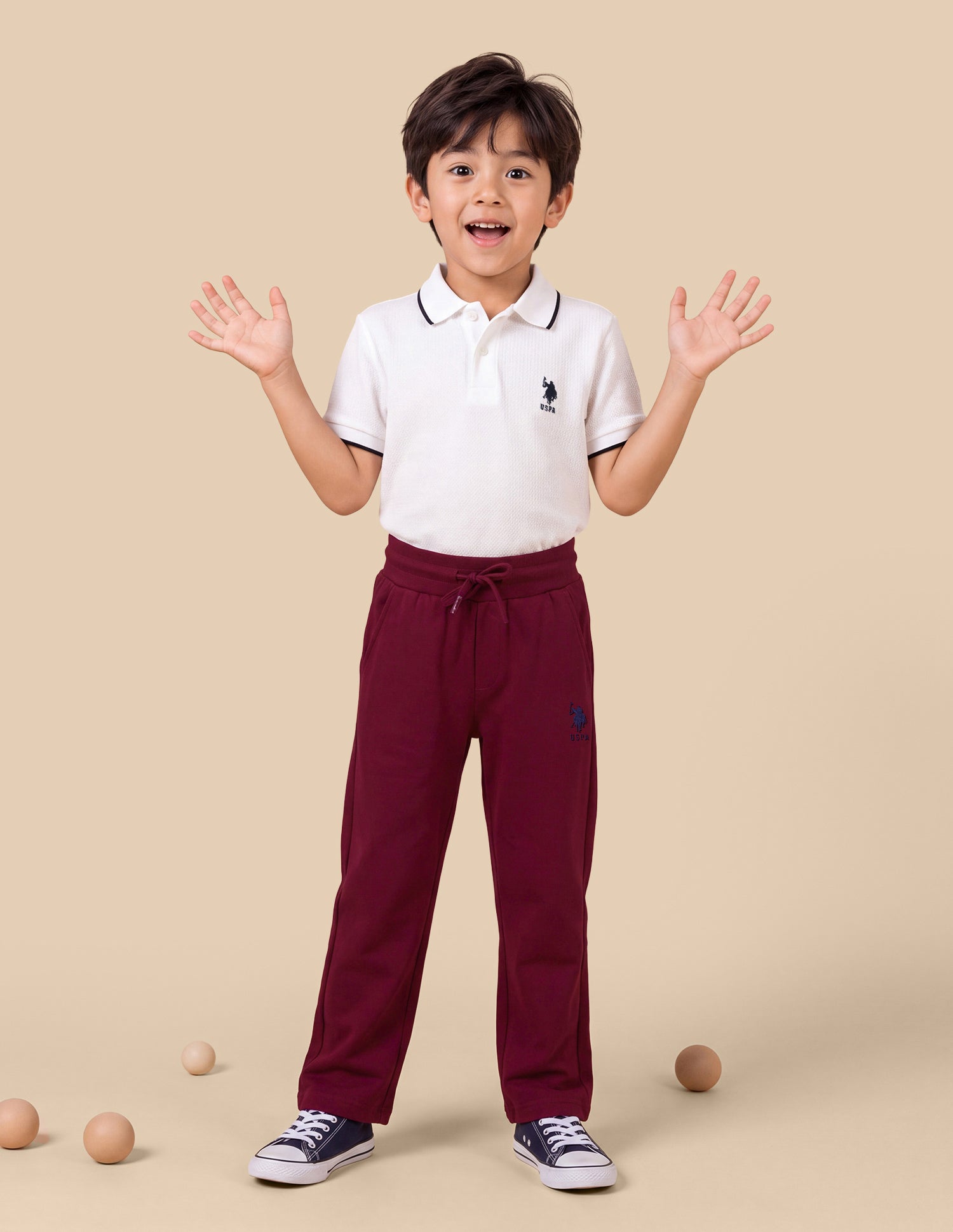 Solid Regular Fit Track Pants Maroon - U.S. Polo Assn. India | Large