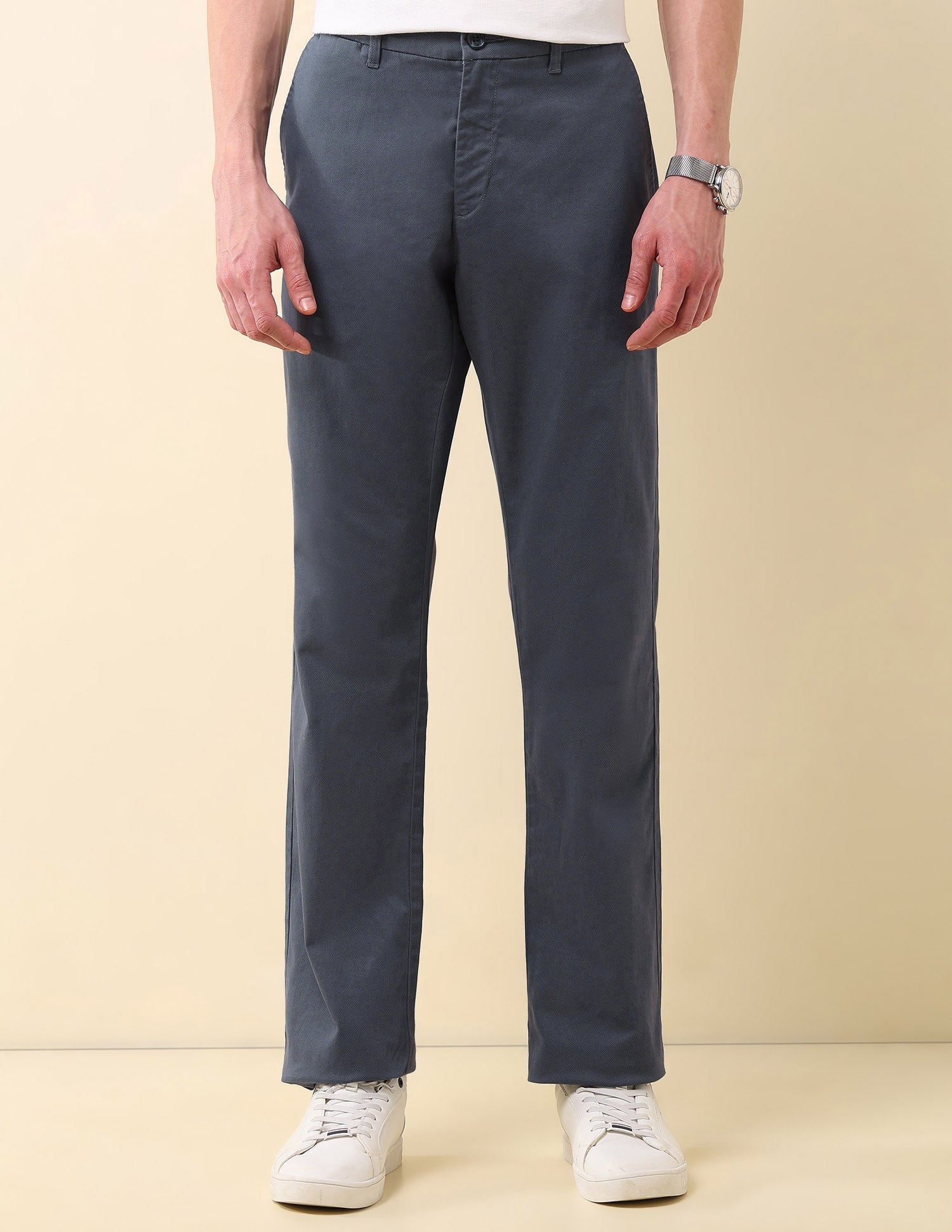 Mid Rise Riley Straight Fit Trousers