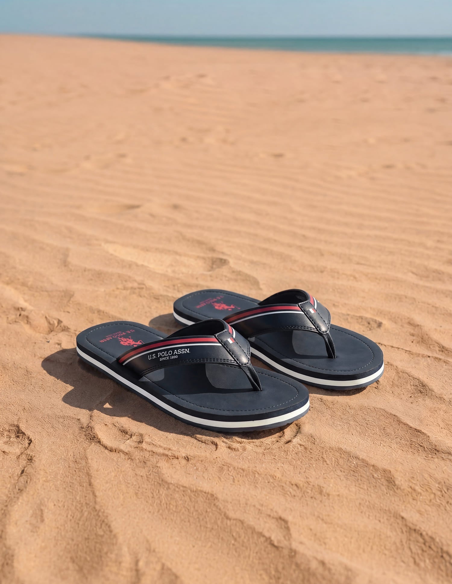 Men Nesta Striped Flip Flops Navy - U.S. Polo Assn. India | Large