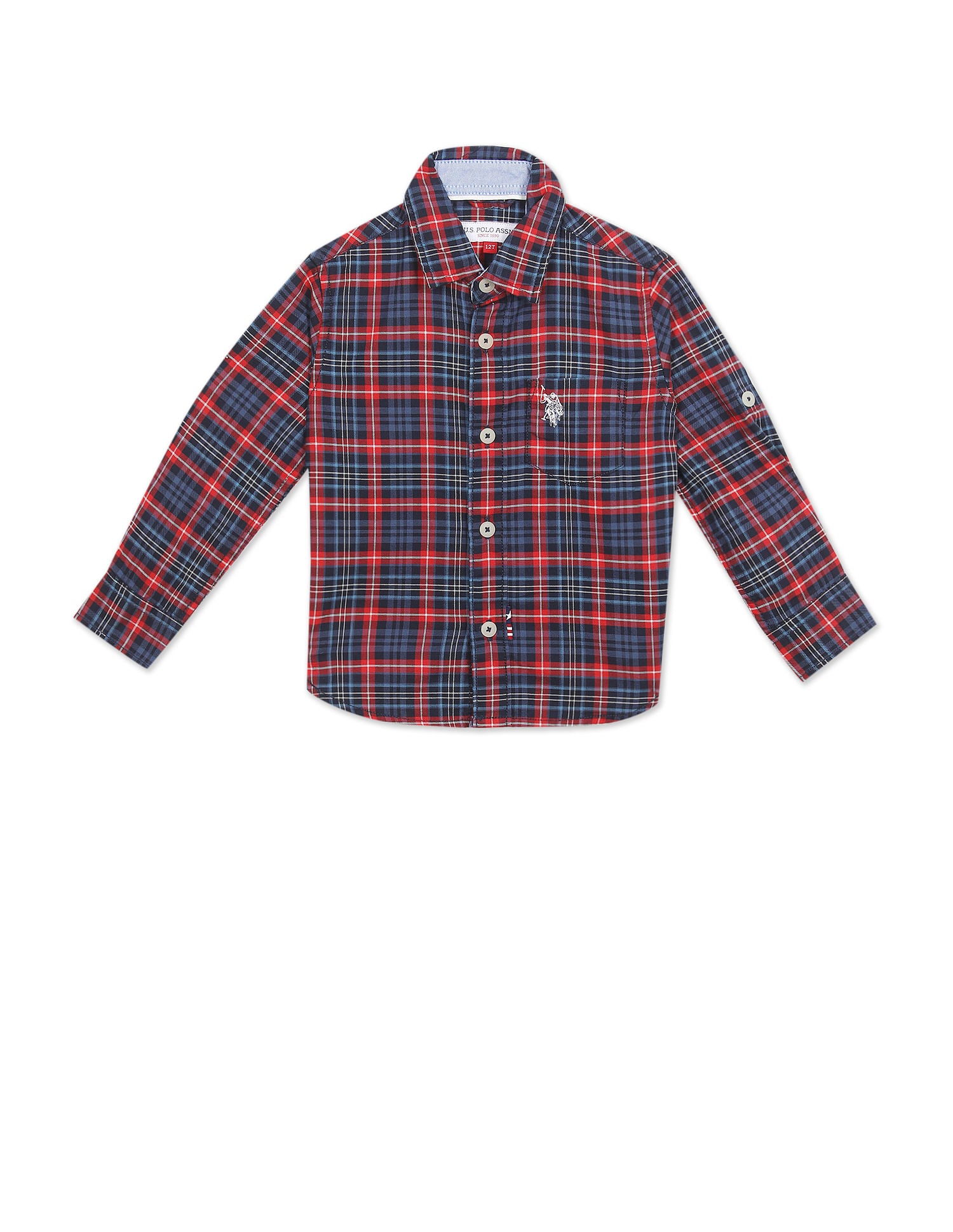 Spread Collar Check Shirt Navy - U.S. Polo Assn. India | Large
