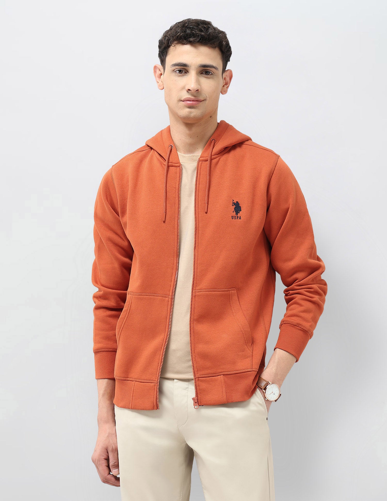 Solid Hooded Sweatshirt