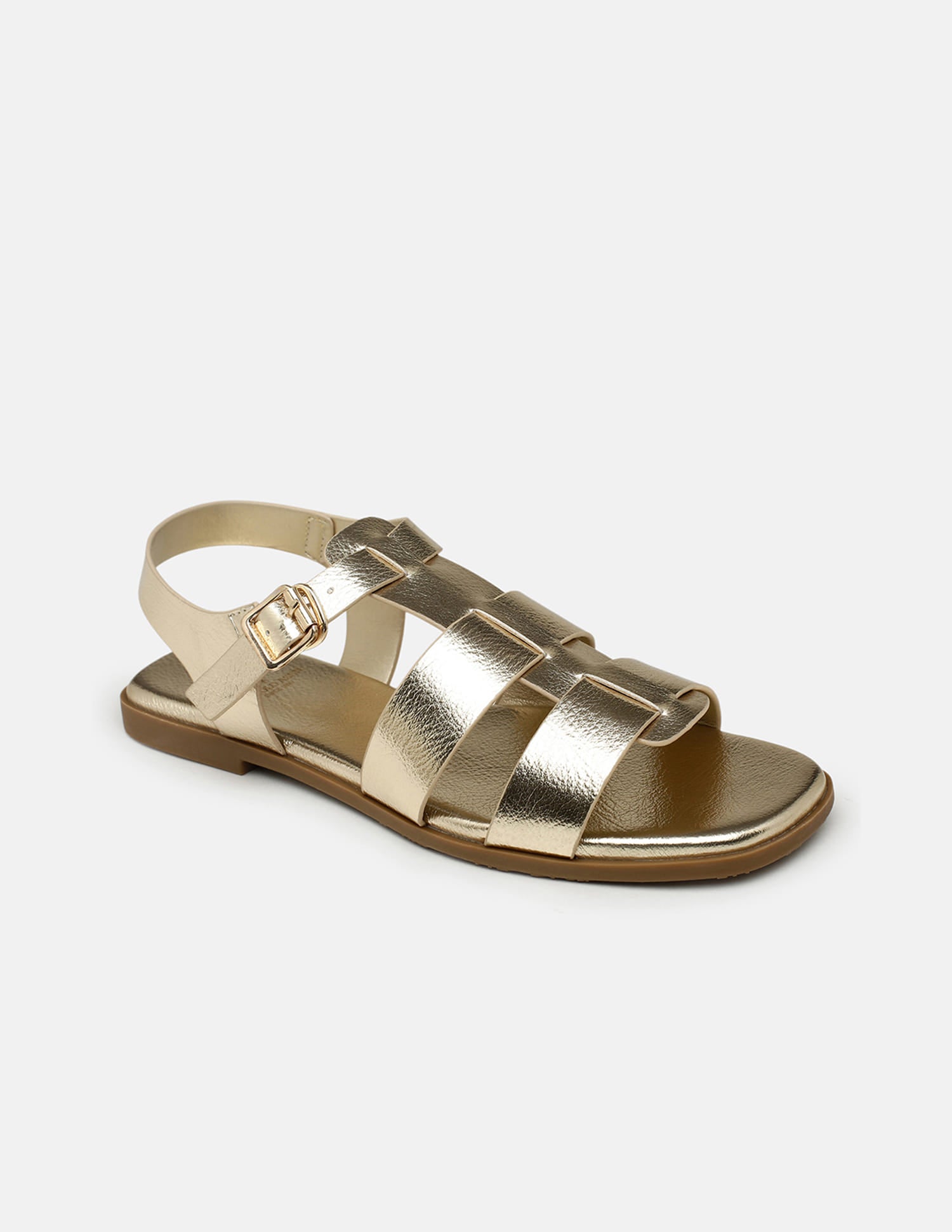 Edrien Metallic Open Toe Flats Gold - U.S. Polo Assn. India | Large