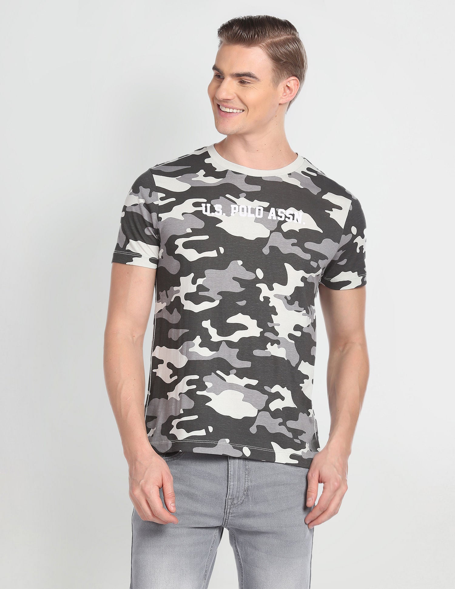 Camouflage Print Cotton T-Shirt – U.S. Polo Assn. India