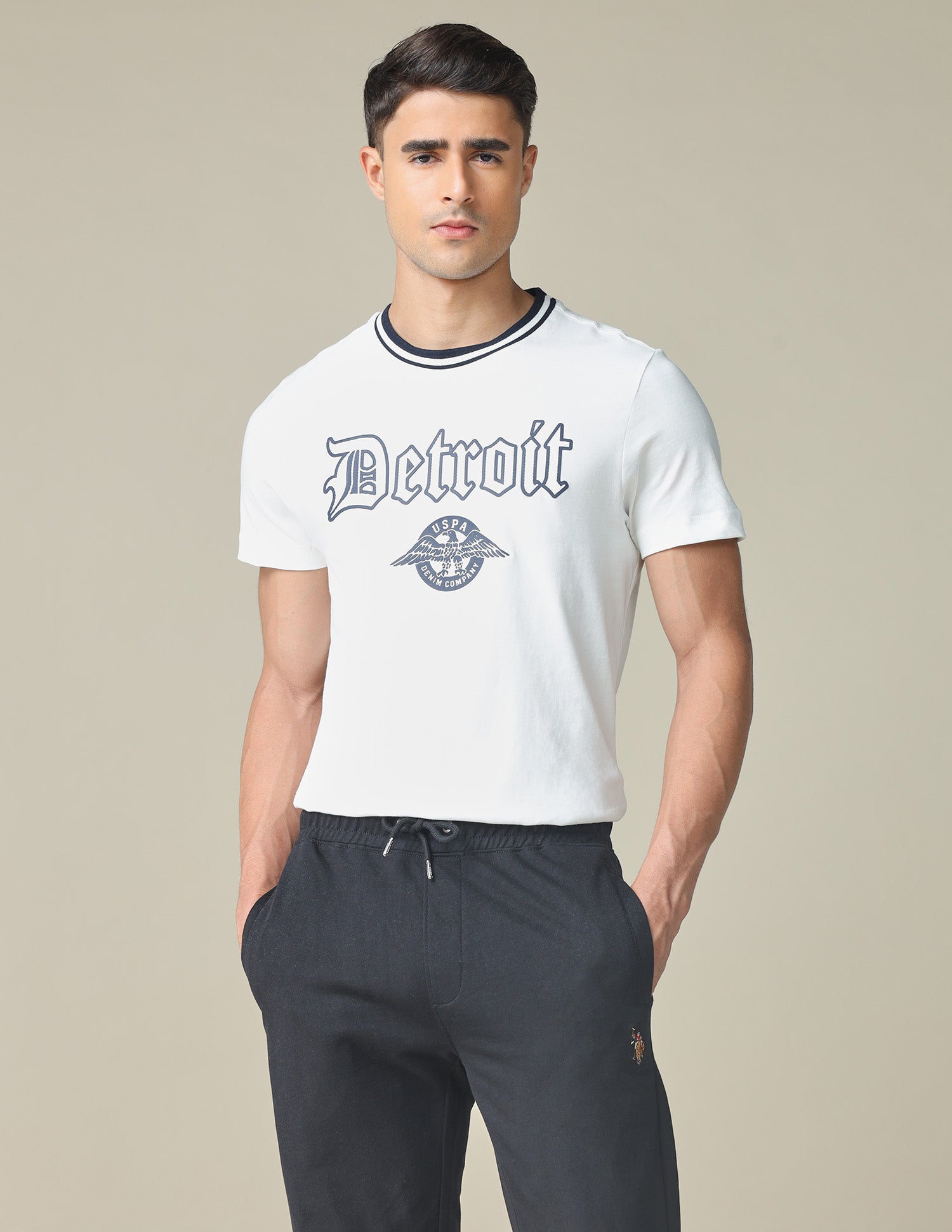 Muscle Fit Typographic Printed T-Shirt