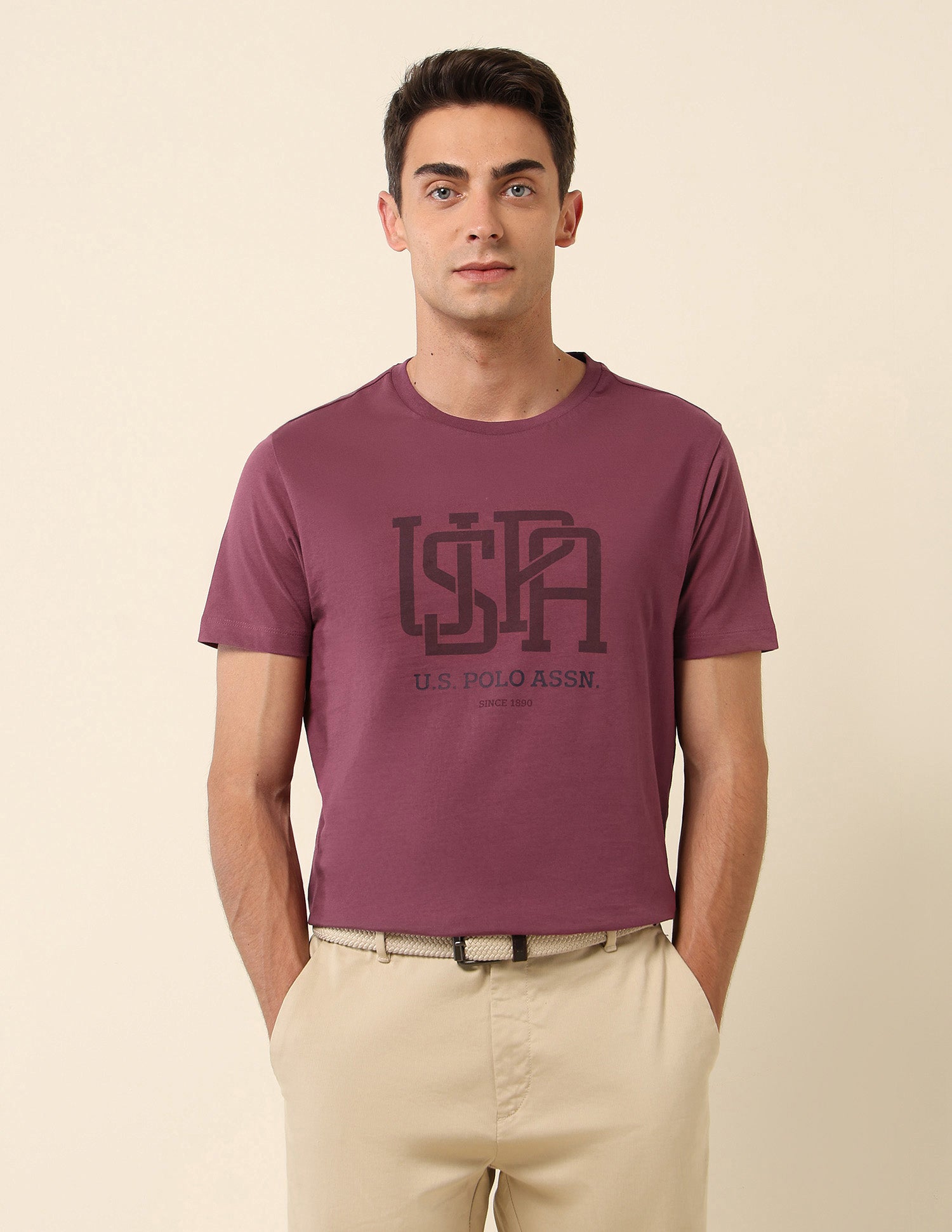 Brand Printed Slim Fit T- Shirt