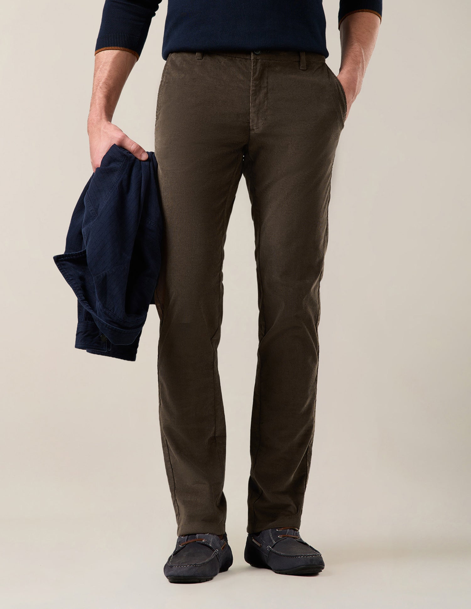 Denver Slim Fit Corduroy Trousers Dark Brown - U.S. Polo Assn. India | Large