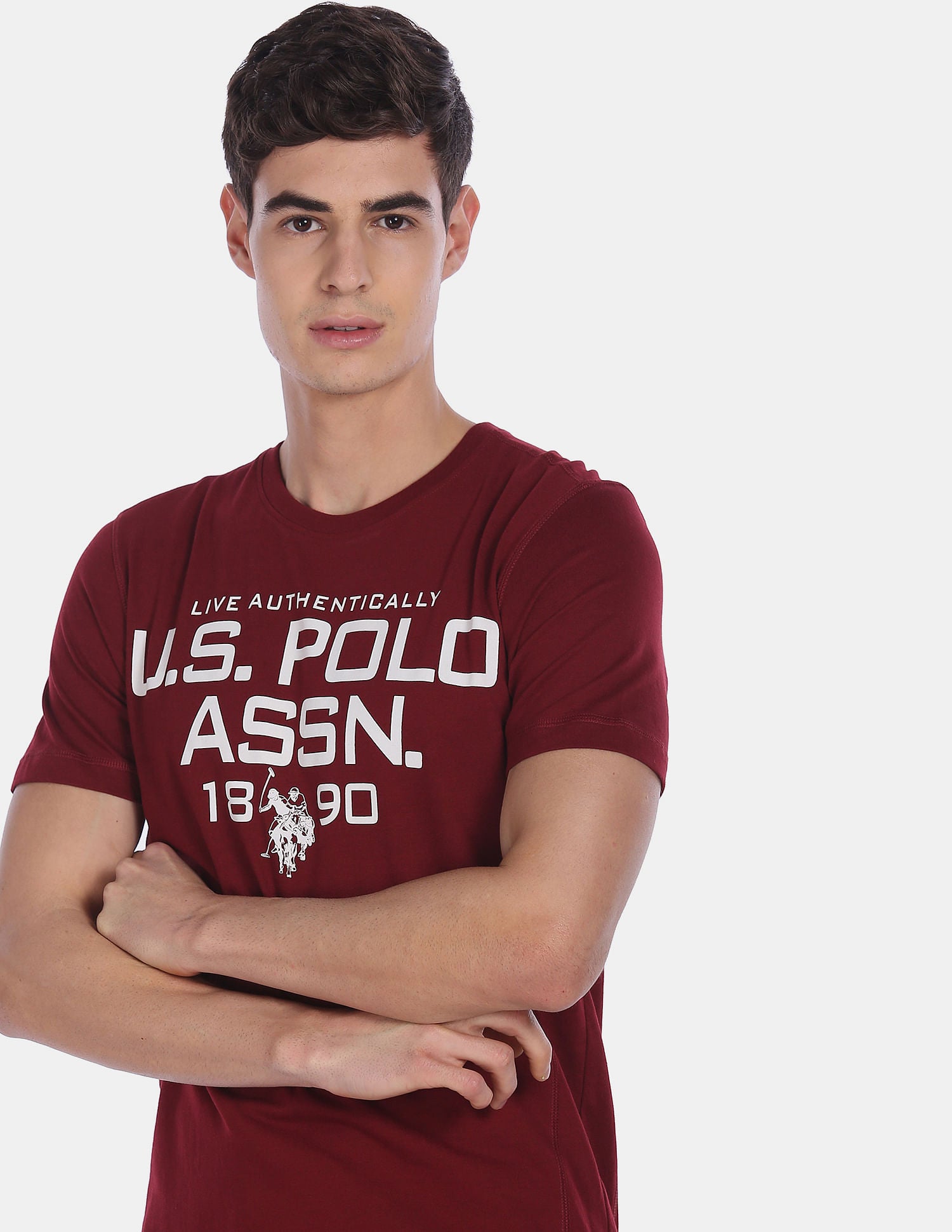 Crew Neck Tri Blend I682 Lounge T-Shirt - Pack Of 1 Maroon - U.S. POLO ASSN. | Large