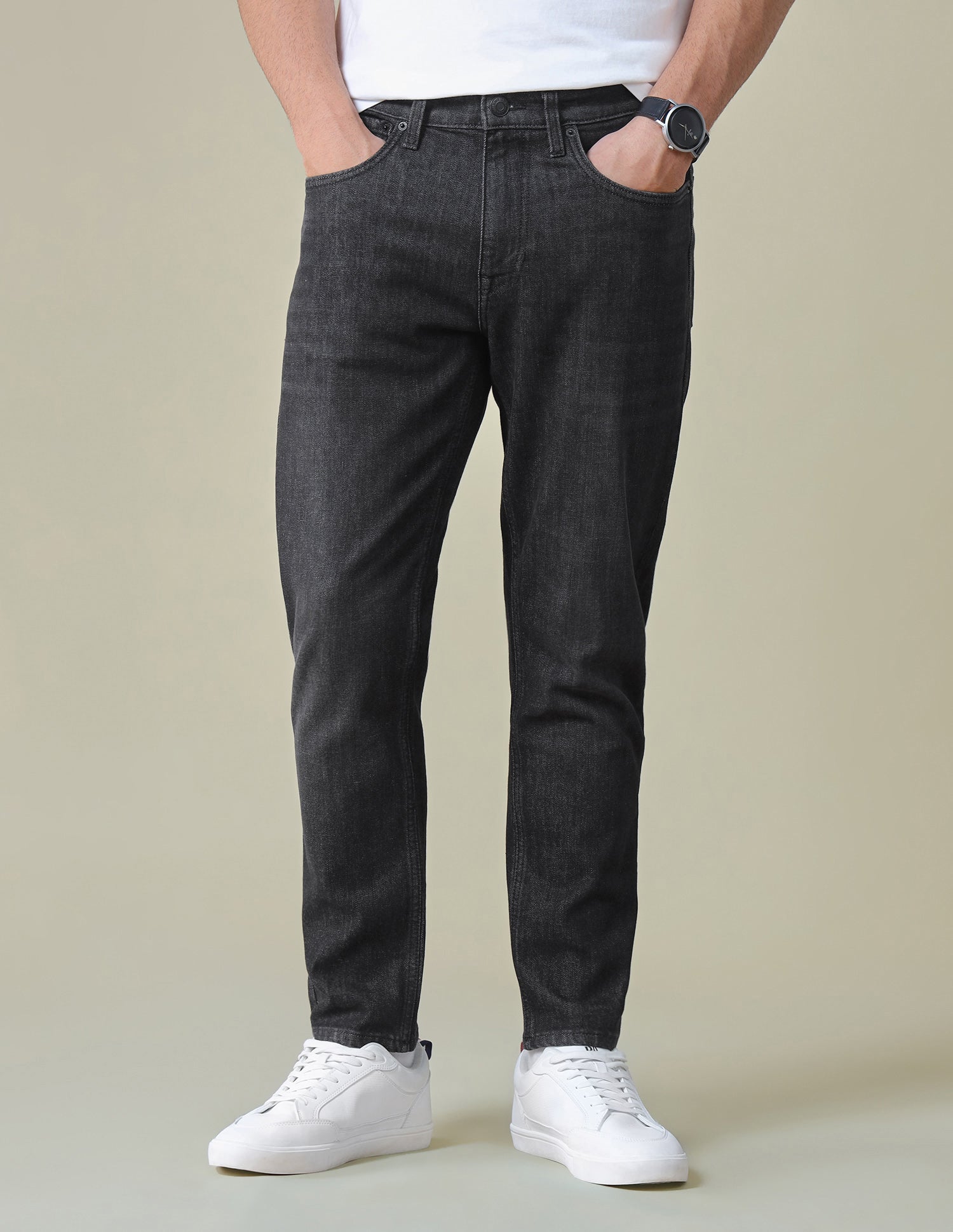 Cole Comfort Cropped Fit Black Jeans
