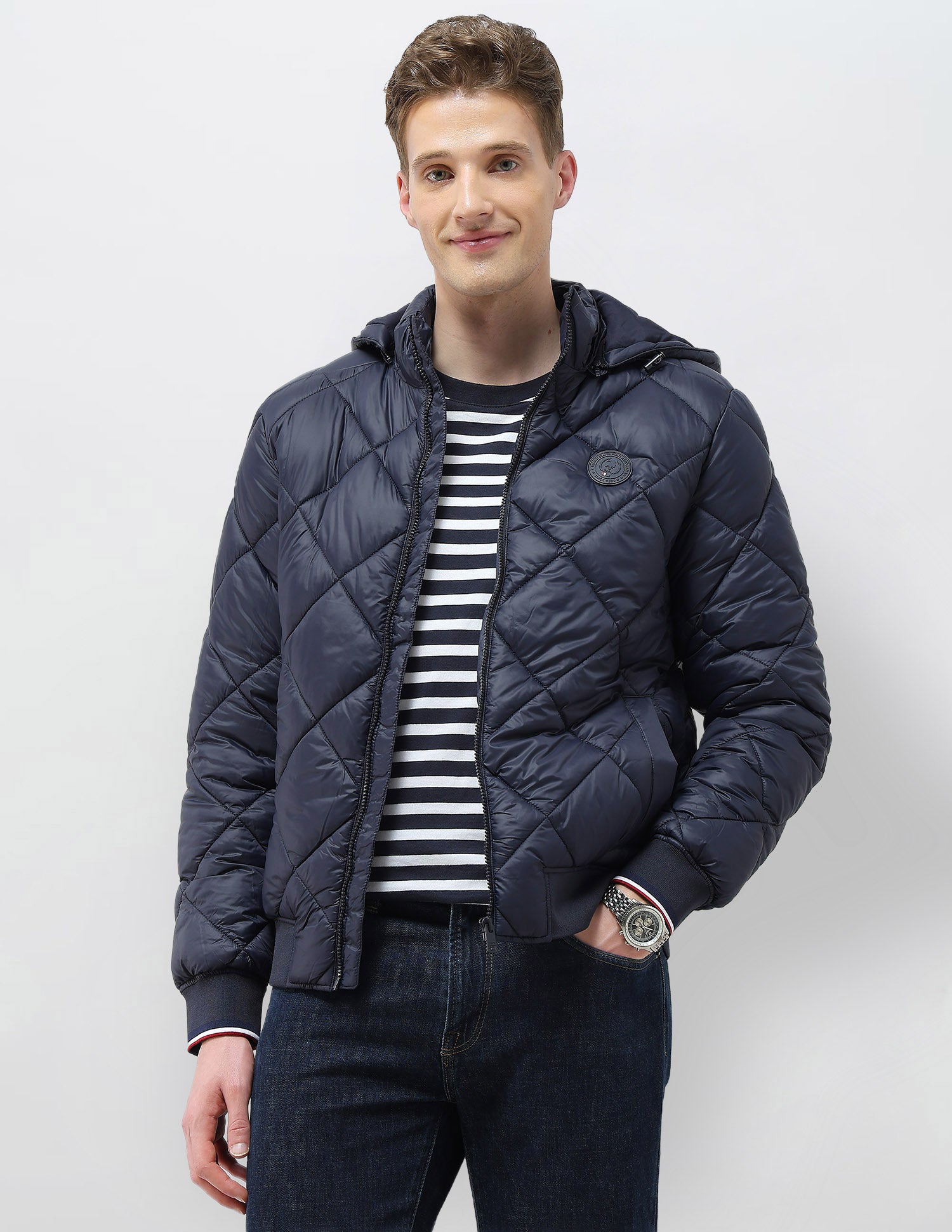 Solid Regular Fit Puffer Jacket
