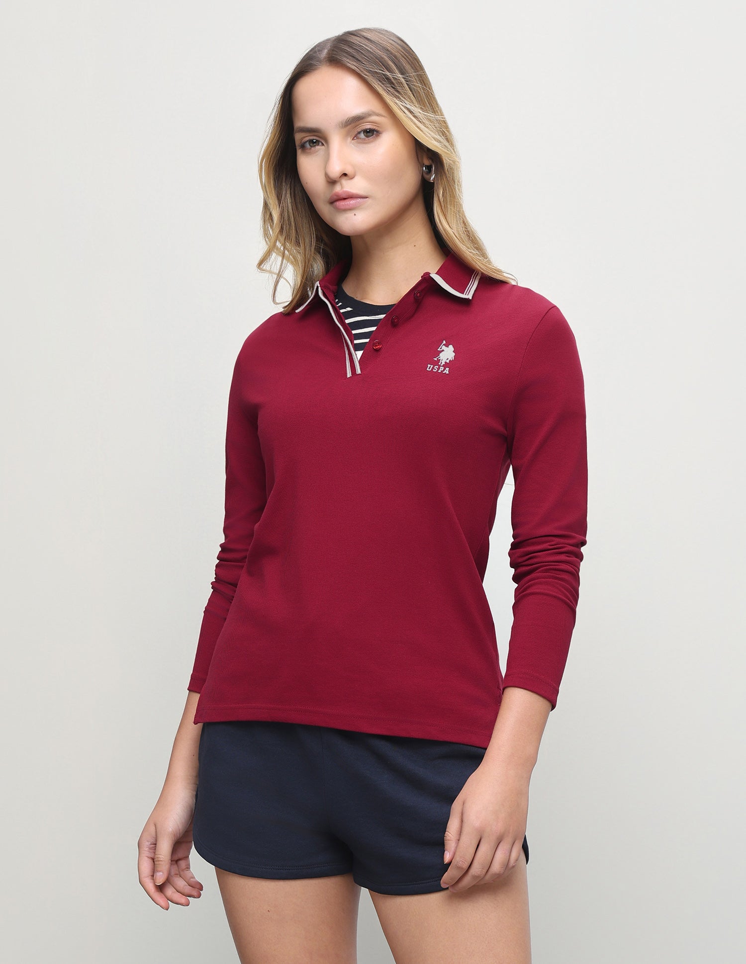 Solid Regular Fit Polo Shirt Dark Red - U.S. Polo Assn. India | Large