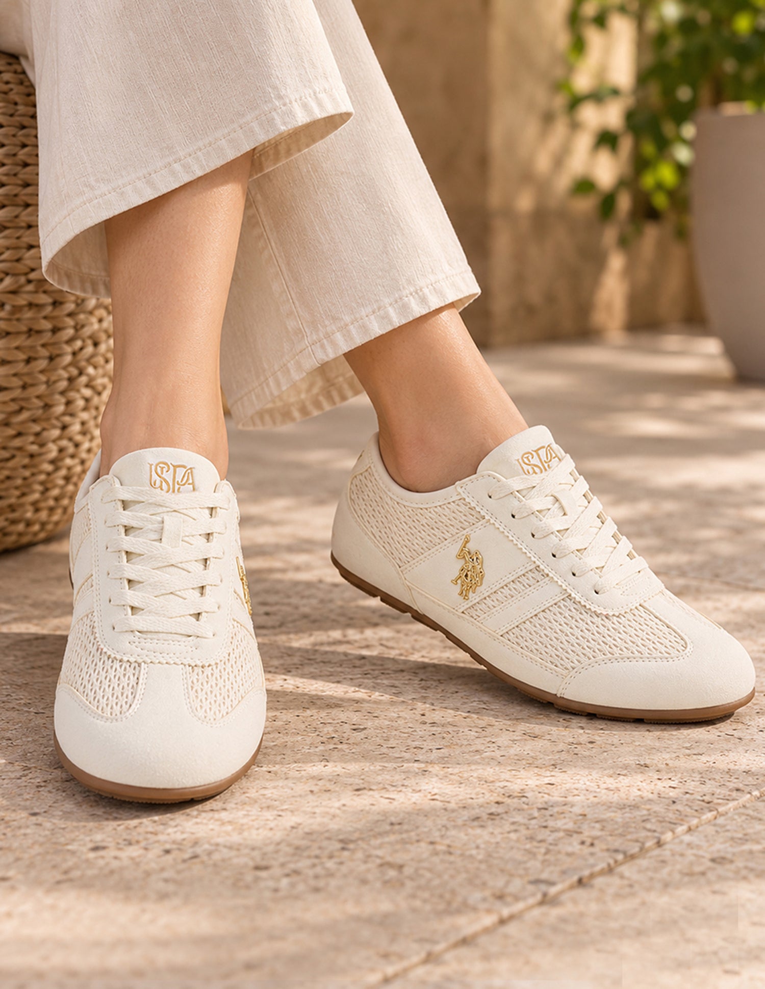 Textured Liorane Suede Sneakers