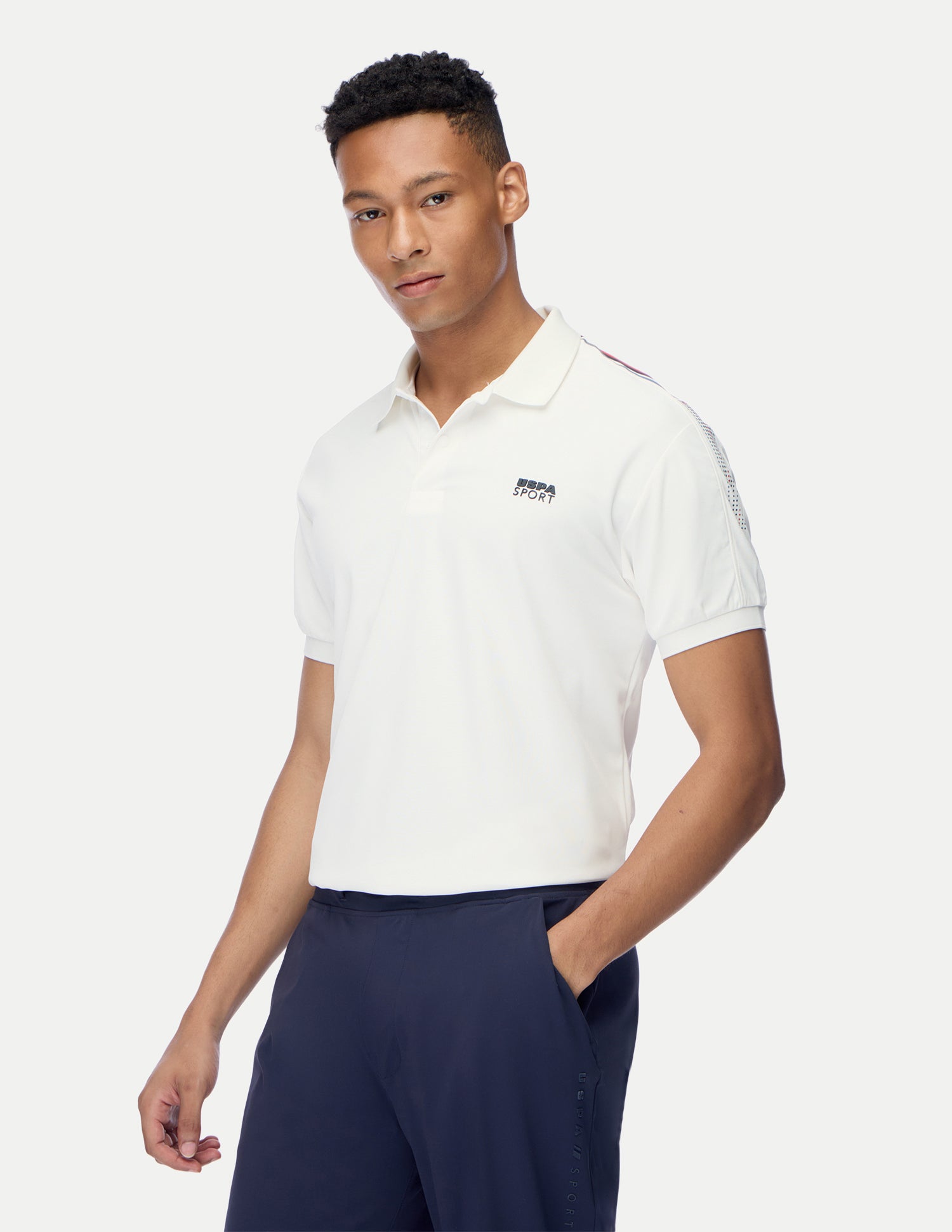 Solid Regular Fit Active Polo Shirt White - U.S. Polo Assn. India | Large