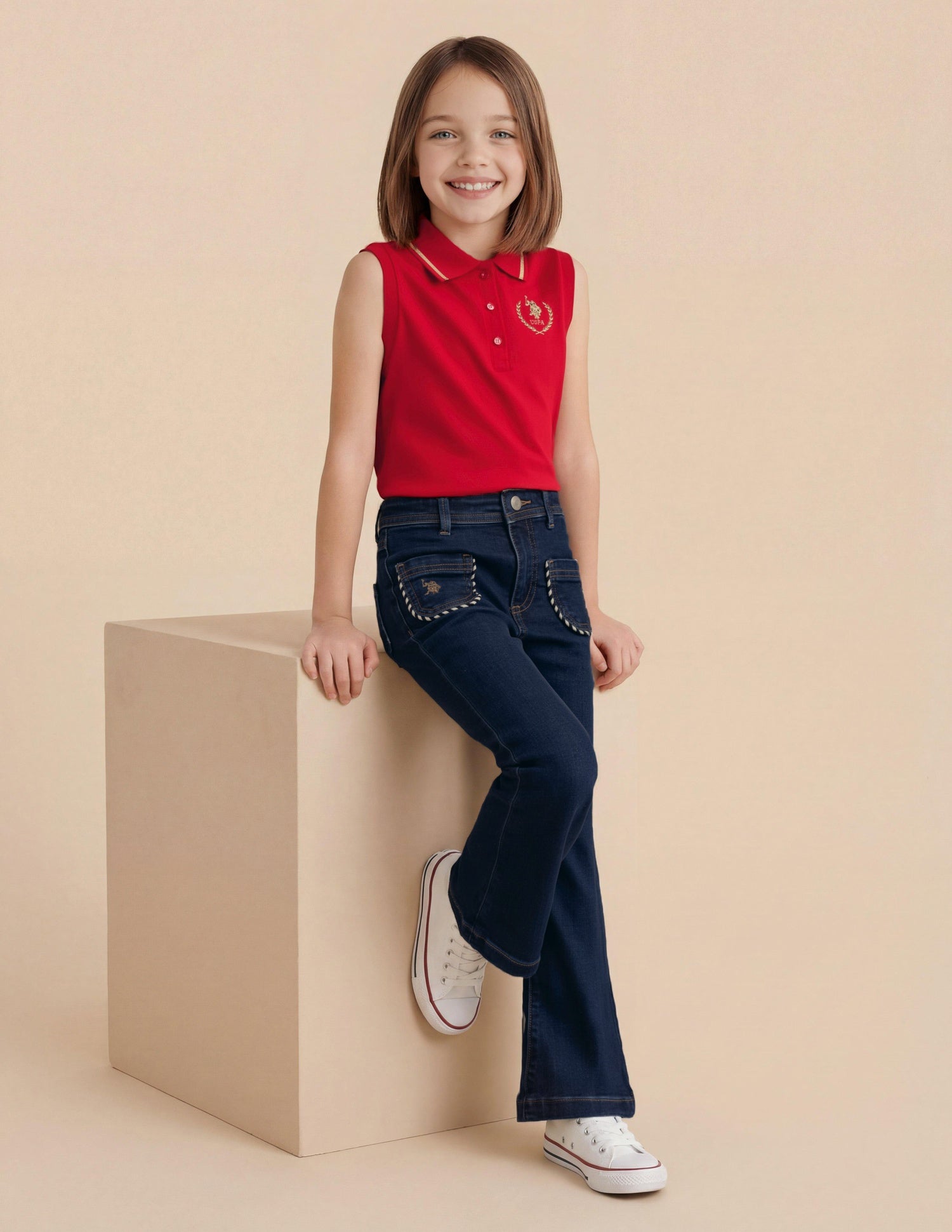 Girls Mid Rise Flared Fit Jeans
