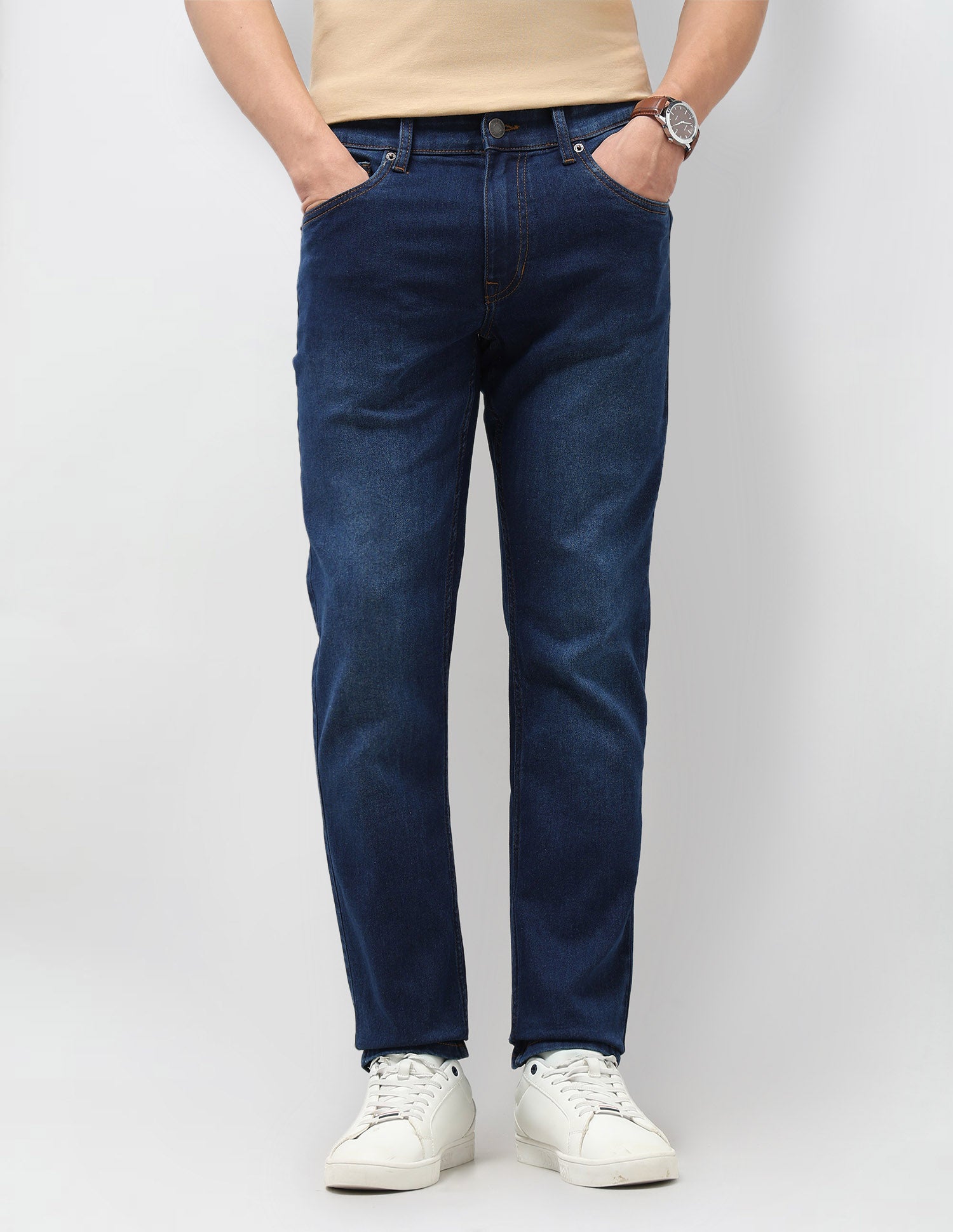 Brandon Slim Tapered Fit Blue Jeans Blue - U.S. Polo Assn. India | Large