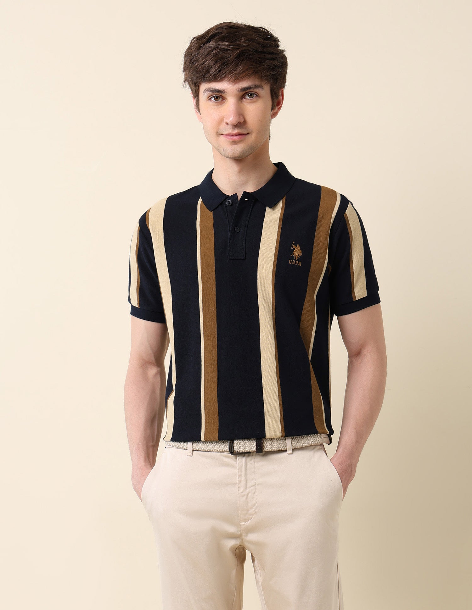 Vertical Striped Classic Polo Shirt Navy - U.S. Polo Assn. India | Large
