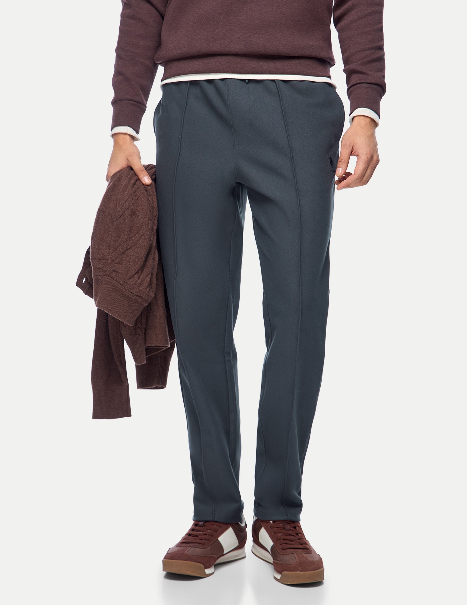 Mid Rise Regular Fit Track Pants Dark Grey - U.S. Polo Assn. India | Large