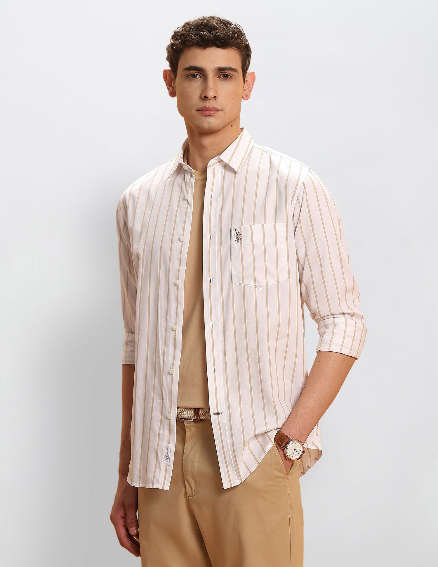 Tailored Fit Vertical Striped Shirt