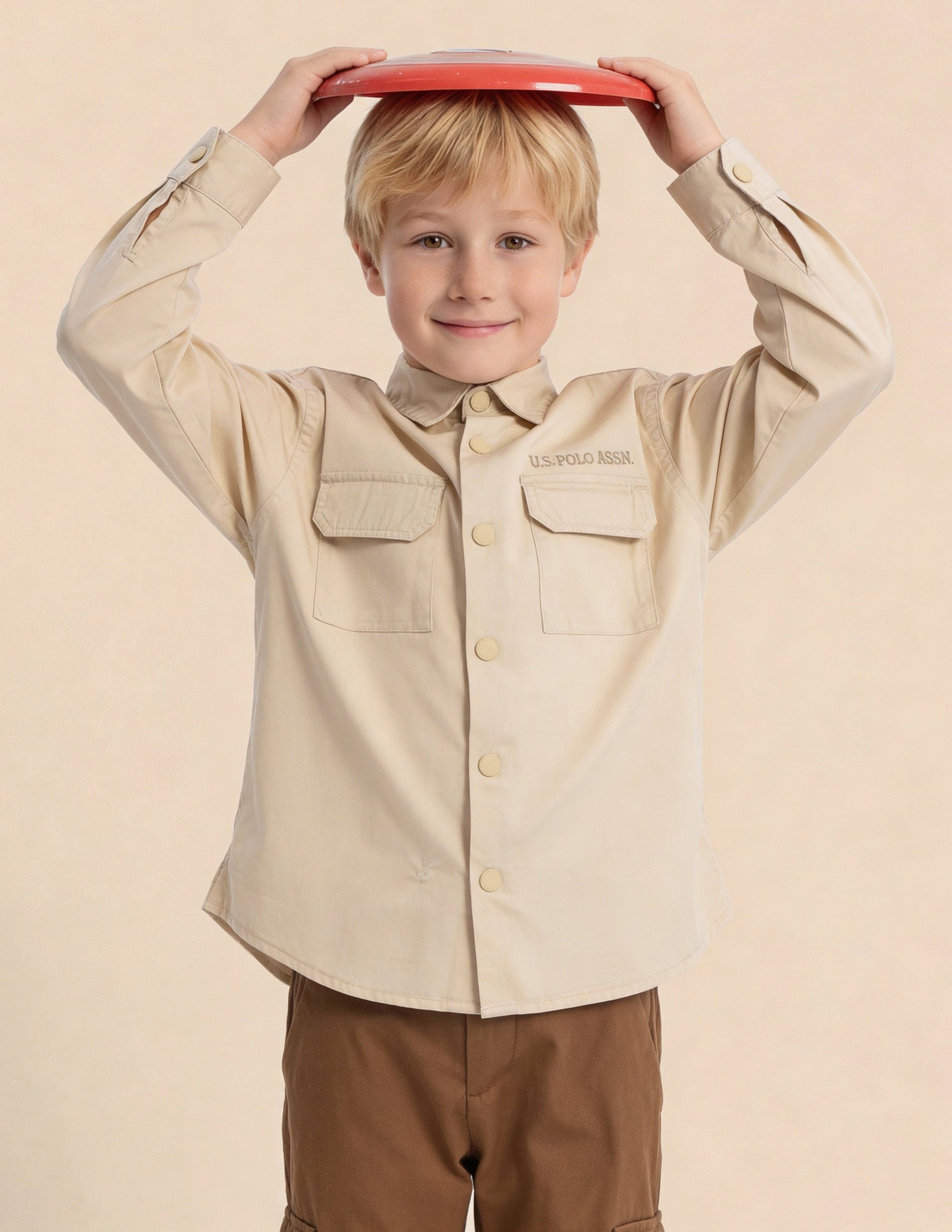 Boys Boxy Fit Solid Shirt
